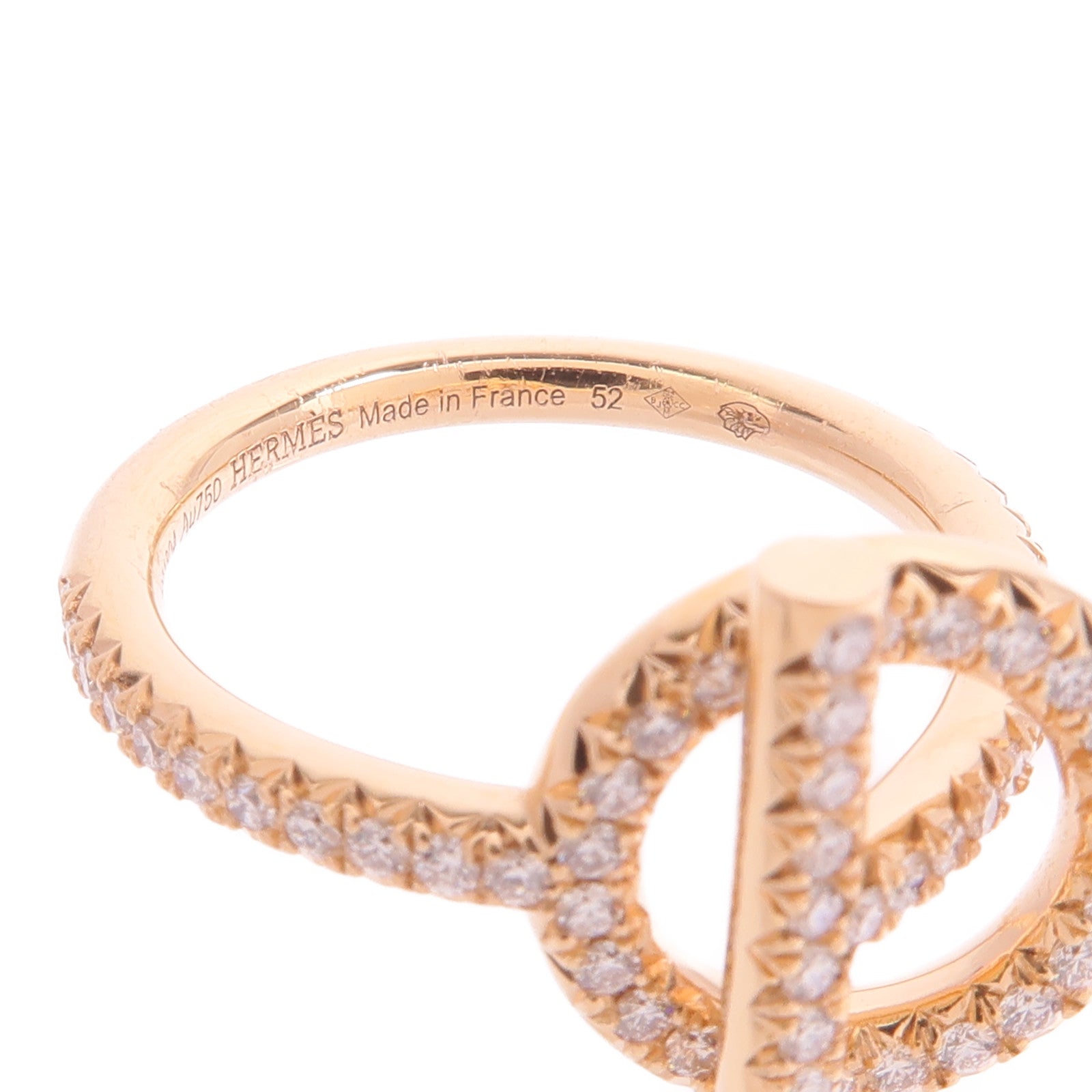 HERMES 18K玫瑰金Echappee Diamond Ring戒指