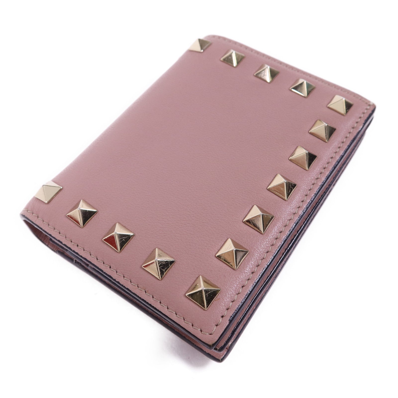 Valentino 牛皮皮革Bifold Wallet金扣錢包