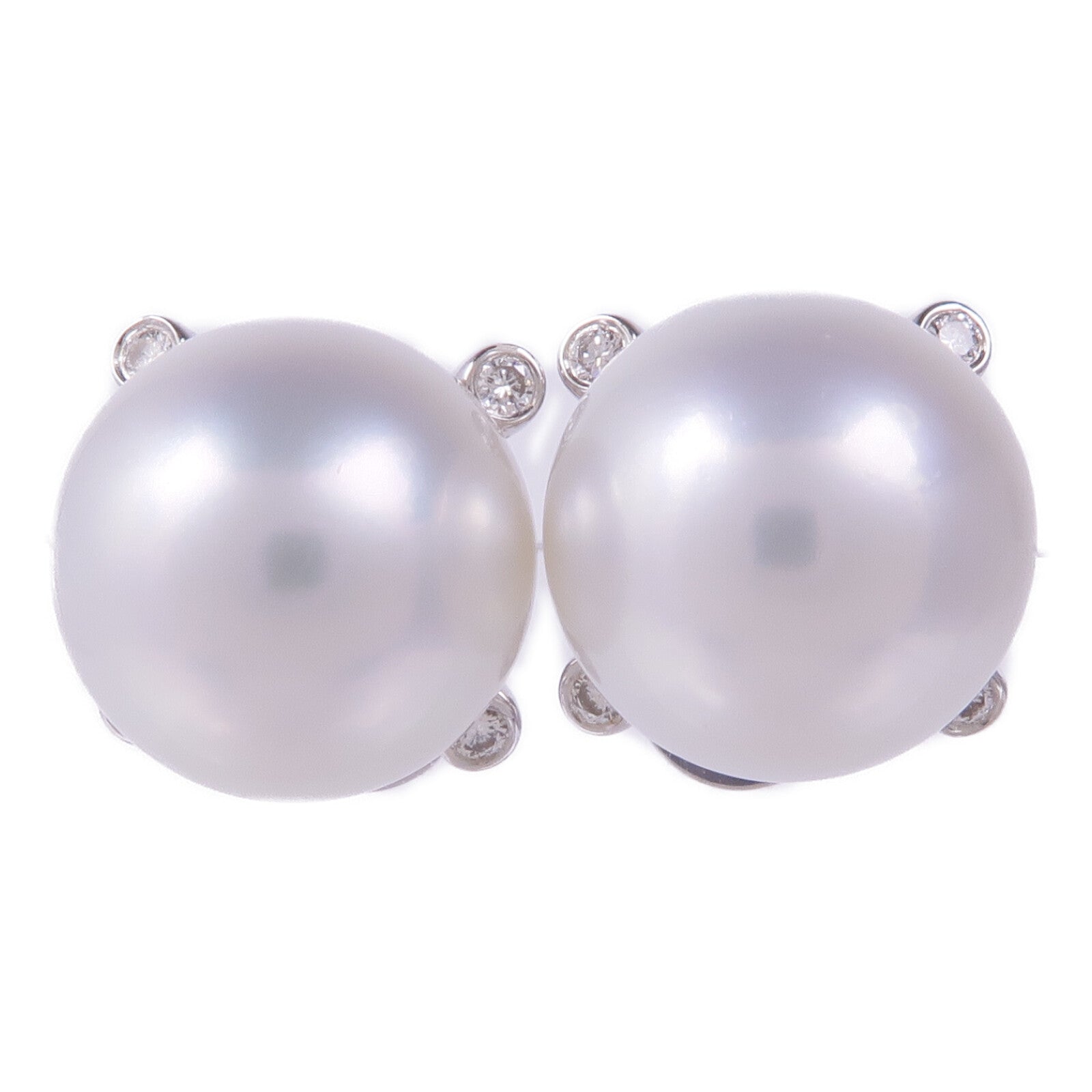 JEWELRY 【激減優惠】18K白金Pearl Diamond Earrings珍珠/鑽石耳環