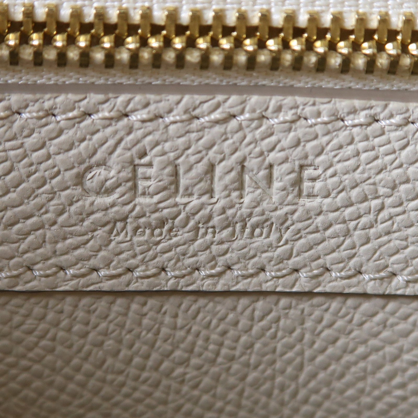 CELINE 牛皮皮革Cabas金扣手挽肩背兩用袋米色/藍色