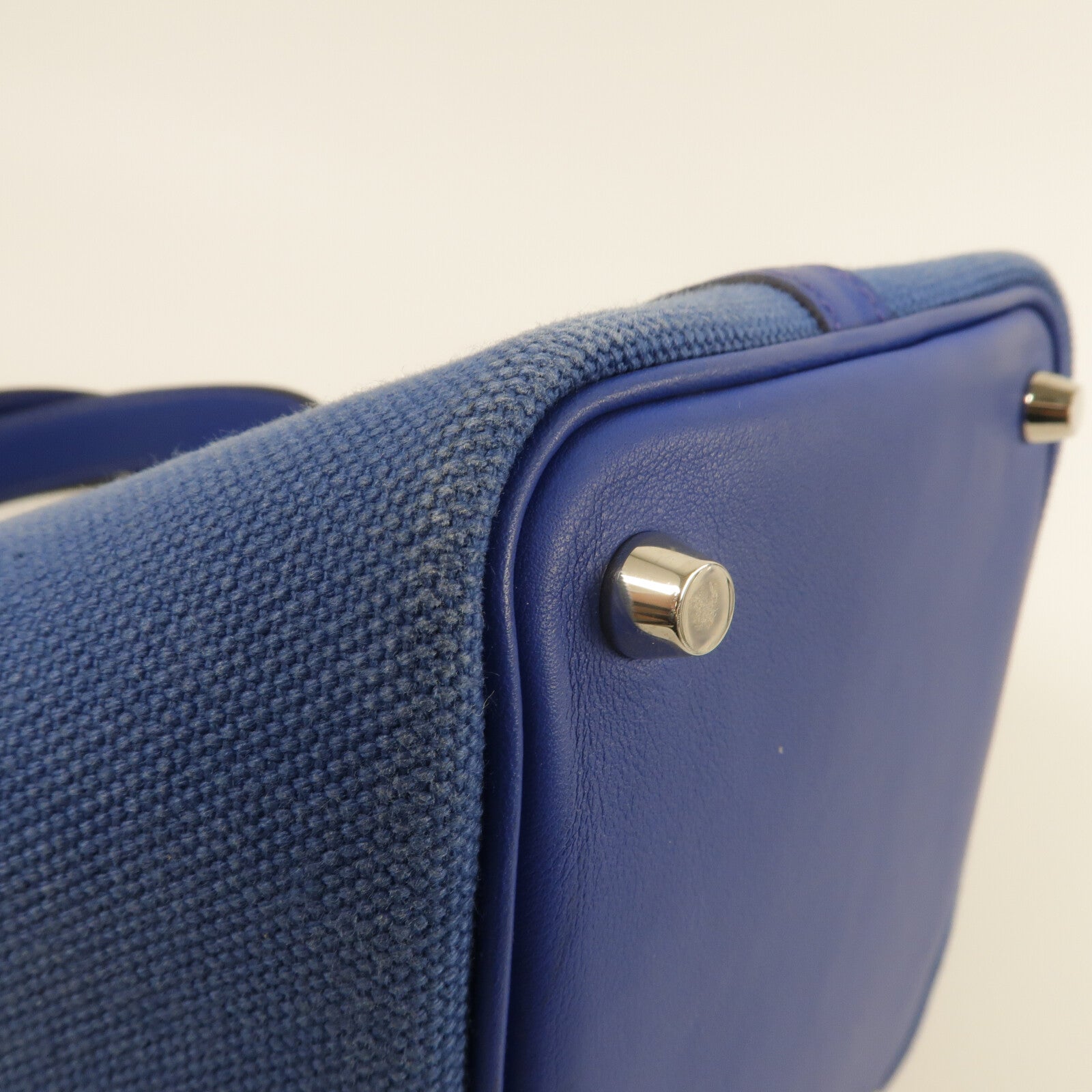 HERMES 帆布/Swift皮革Picotin PM手挽袋Blue Royal/Egee