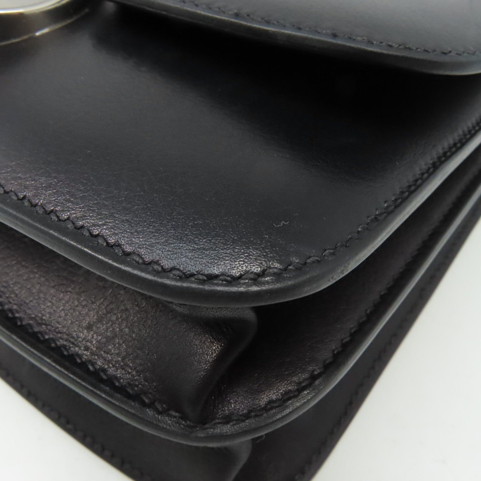 HERMES 【激減優惠】Evercolor皮革2002-20 Shoulder Bag銀扣肩背袋黑色