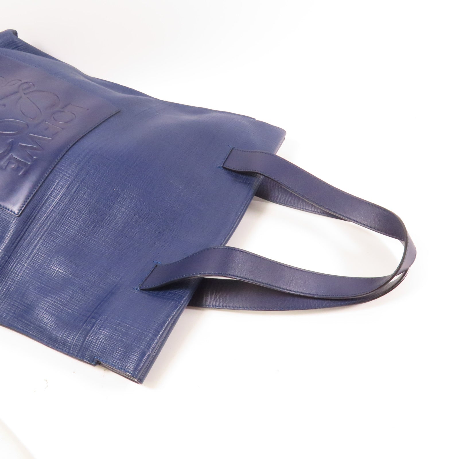 LOEWE 牛皮皮革Tote Bag金扣手挽袋深藍色