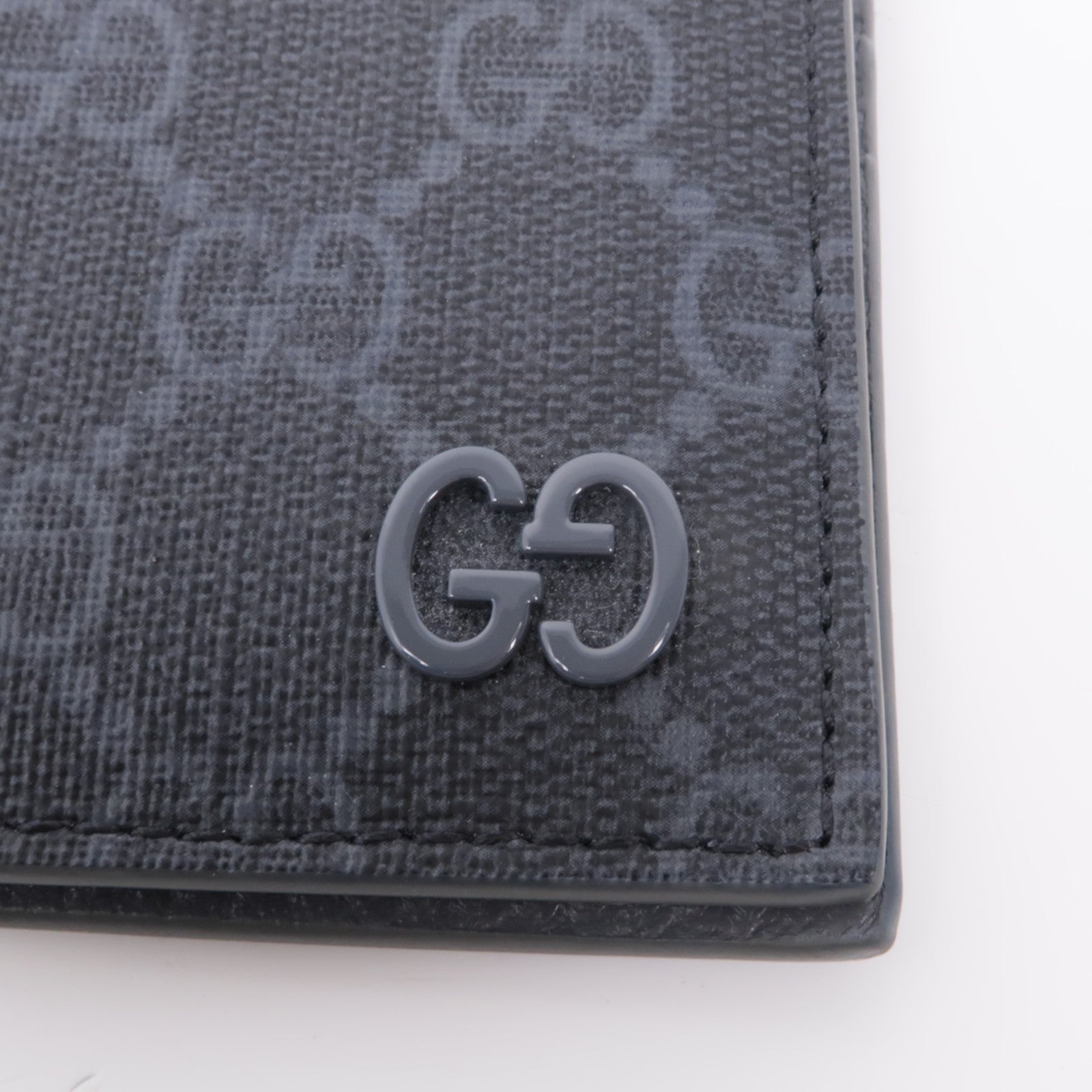 GUCCI 塗層帆布/皮革Grey Interior Bi-fold Wallet錢包