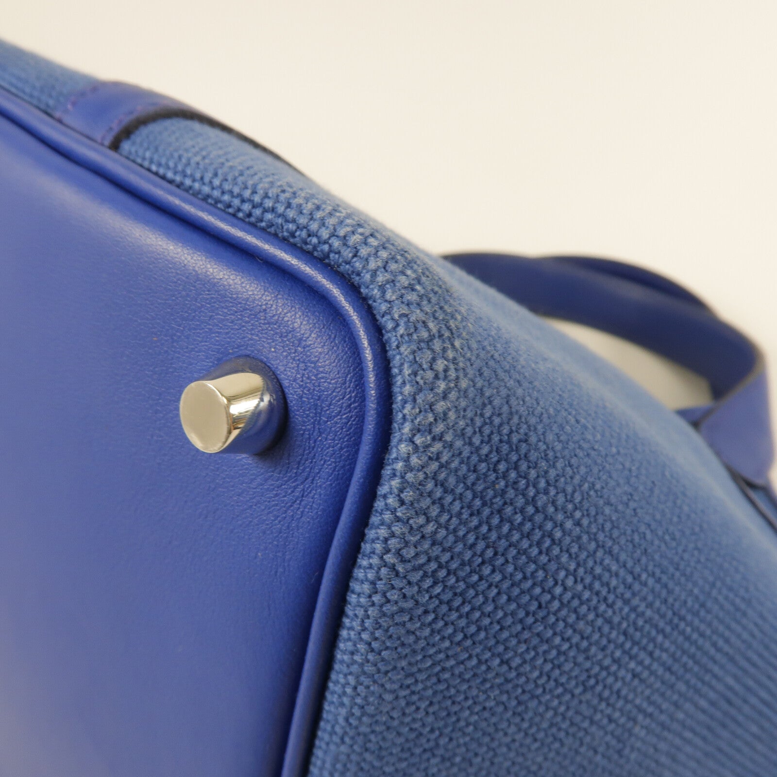 HERMES 帆布/Swift皮革Picotin PM手挽袋Blue Royal/Egee