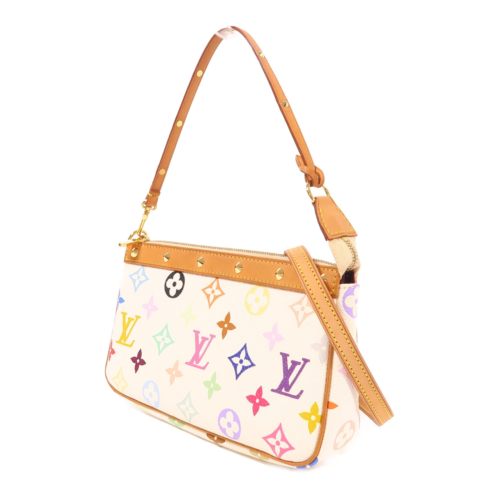 LOUIS VUITTON Monogram Multicolore Pochette Accessoires金扣手挽肩背兩用袋