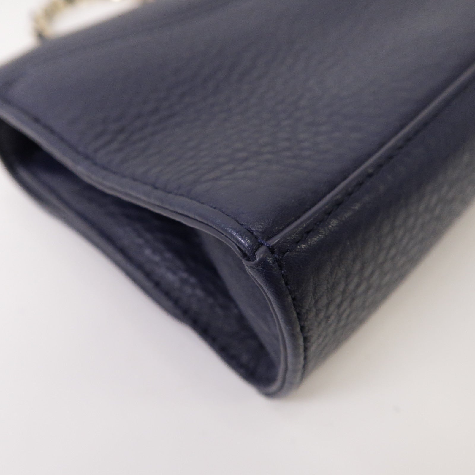 Tory Burch 牛皮皮革Chain Shoulder Bag金扣肩背袋深藍色