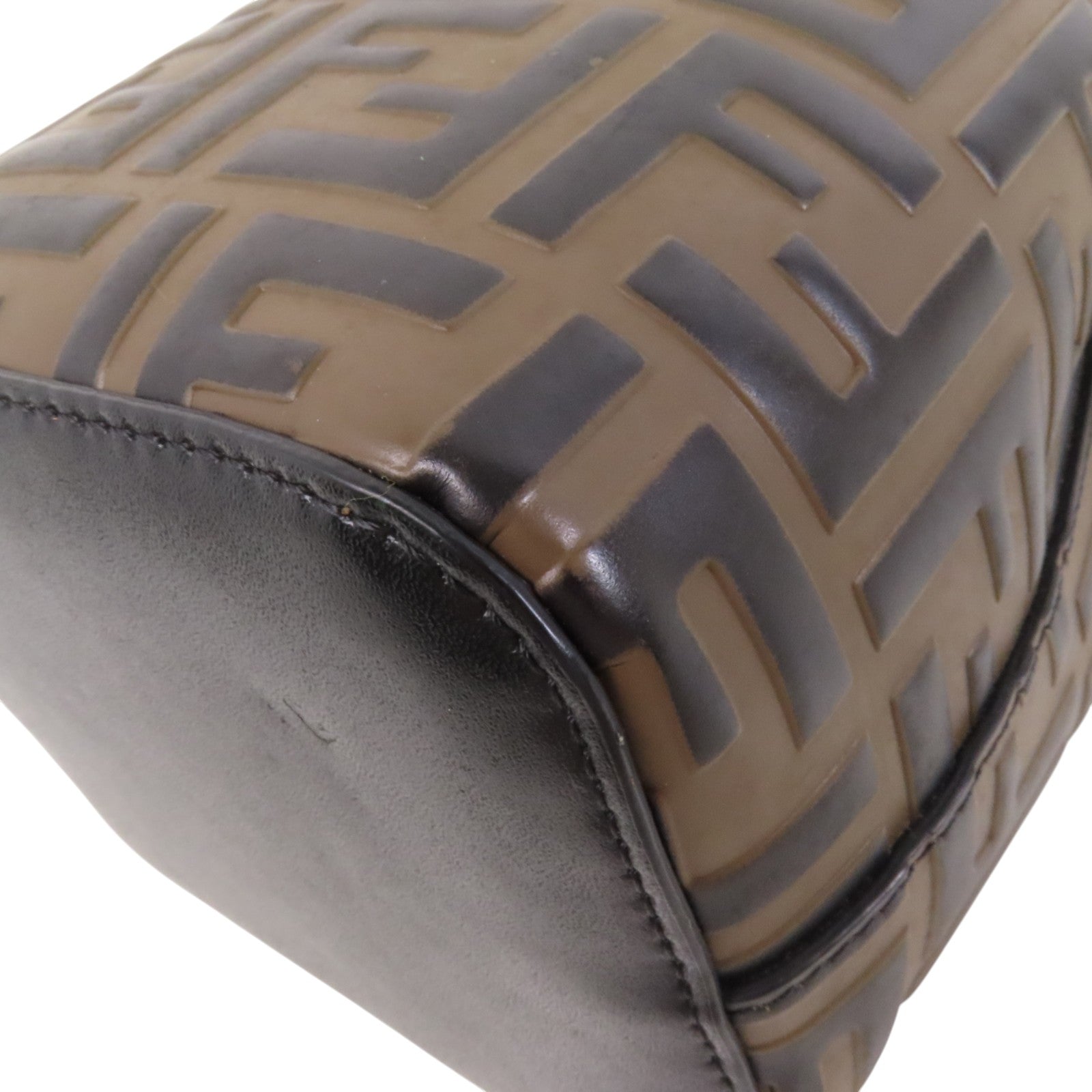 FENDI 牛皮皮革Mon Tresor Mini金扣手挽肩背兩用袋