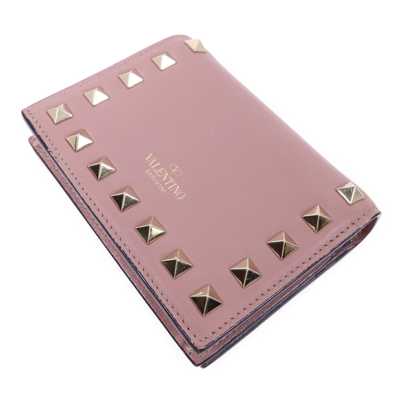 Valentino 牛皮皮革Bifold Wallet金扣錢包