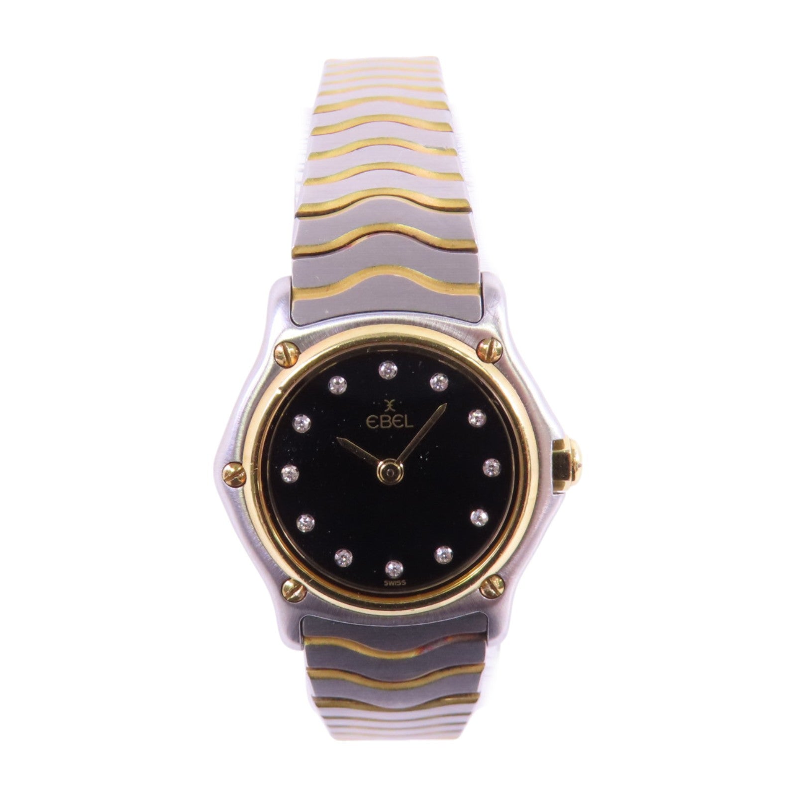 EBEL Ebel Sport Classic 1057901 Quartz Watch 18K Yellow Gold SS Diamond