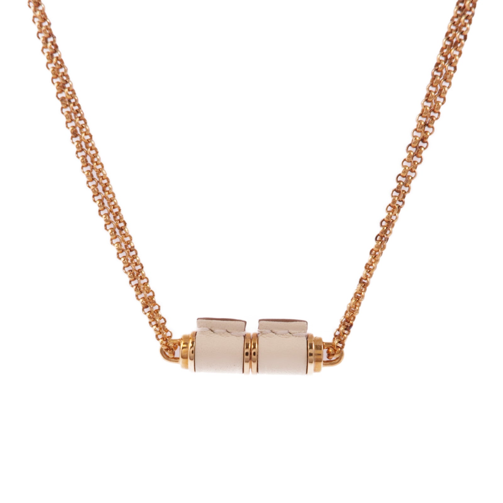 HERMES 金屬/Swift皮革Pendentif Charniere PM項鍊N