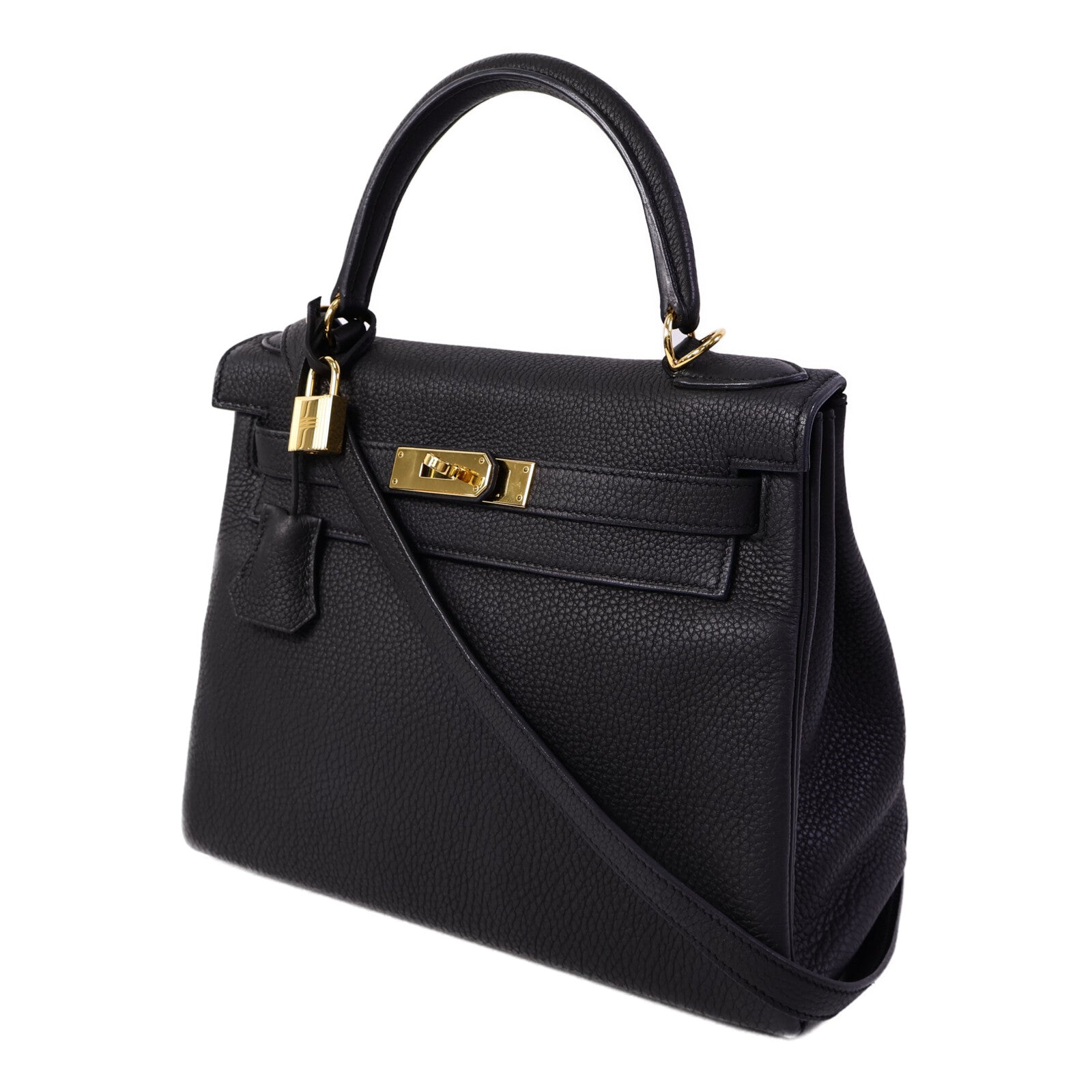 HERMES Clemence皮革Kelly 28手挽肩背兩用袋Plomb