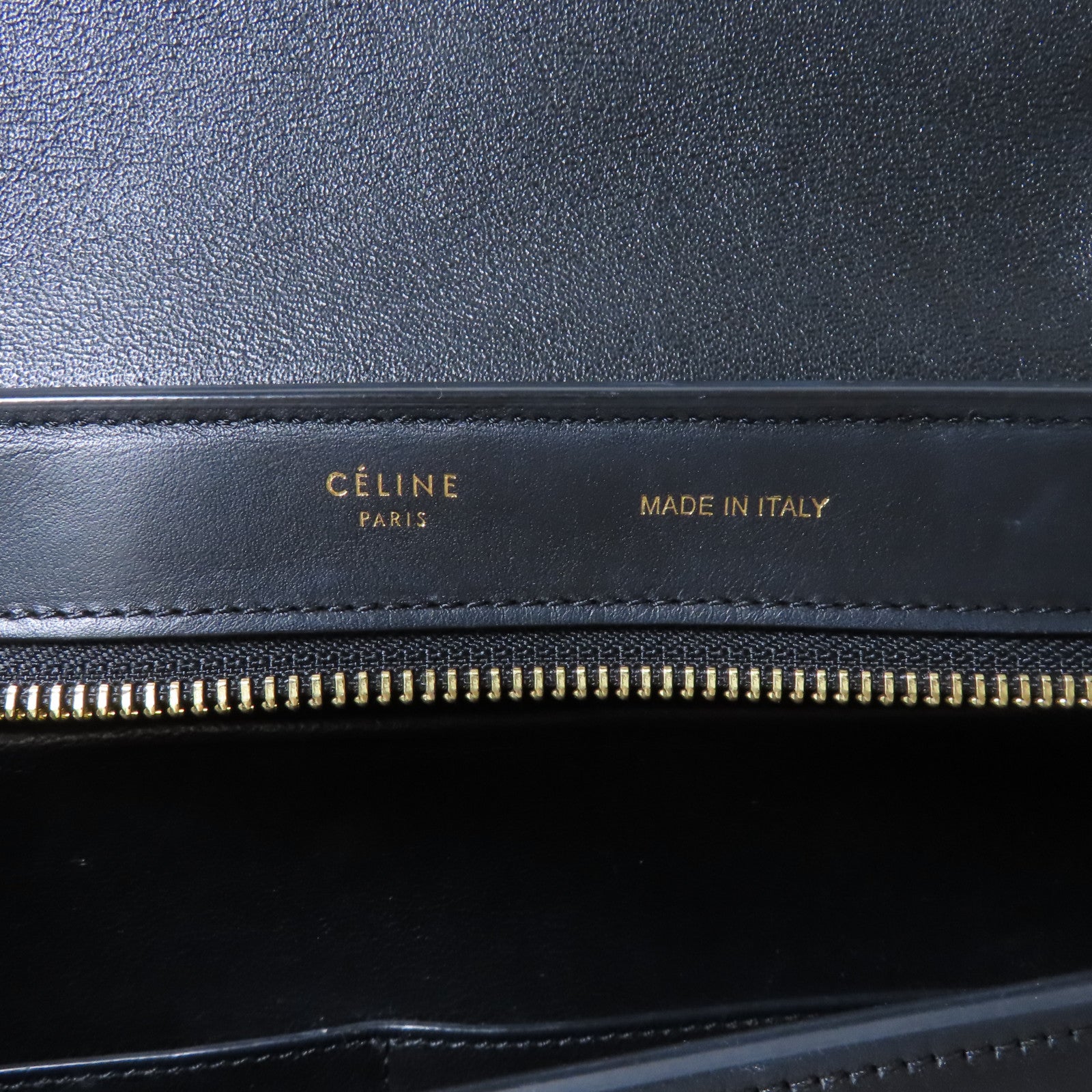 CELINE 牛皮皮革Trapeze金扣手挽肩背兩用袋藍色/米色/黑色
