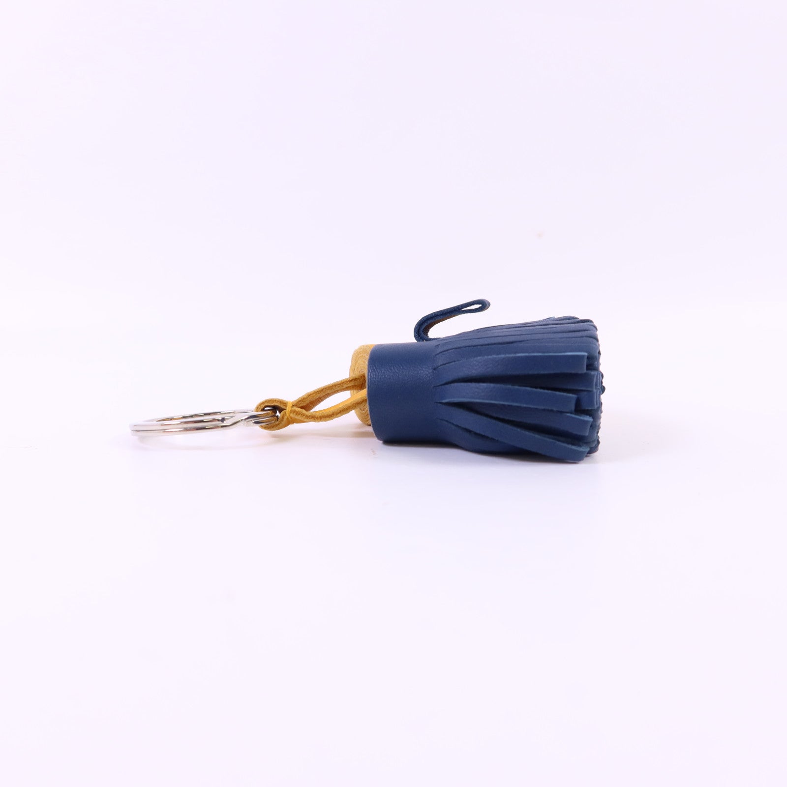 HERMES Milo皮革Carmen Duo Key Ring銀扣鎖匙扣