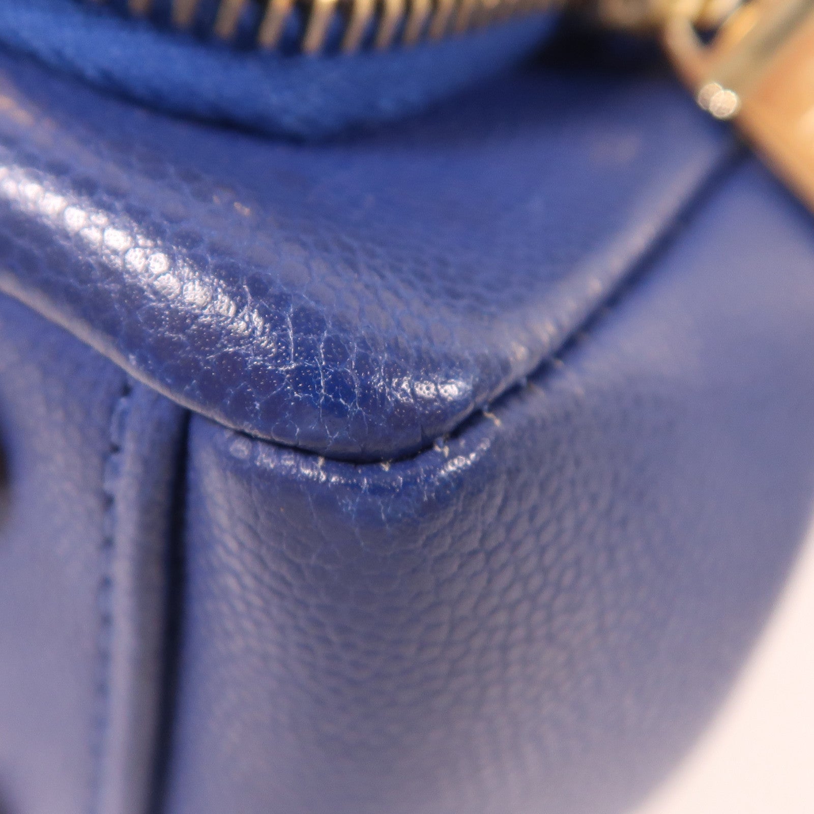 CHANEL 牛皮皮革Shoulder bag金扣鏈帶肩背袋深藍色