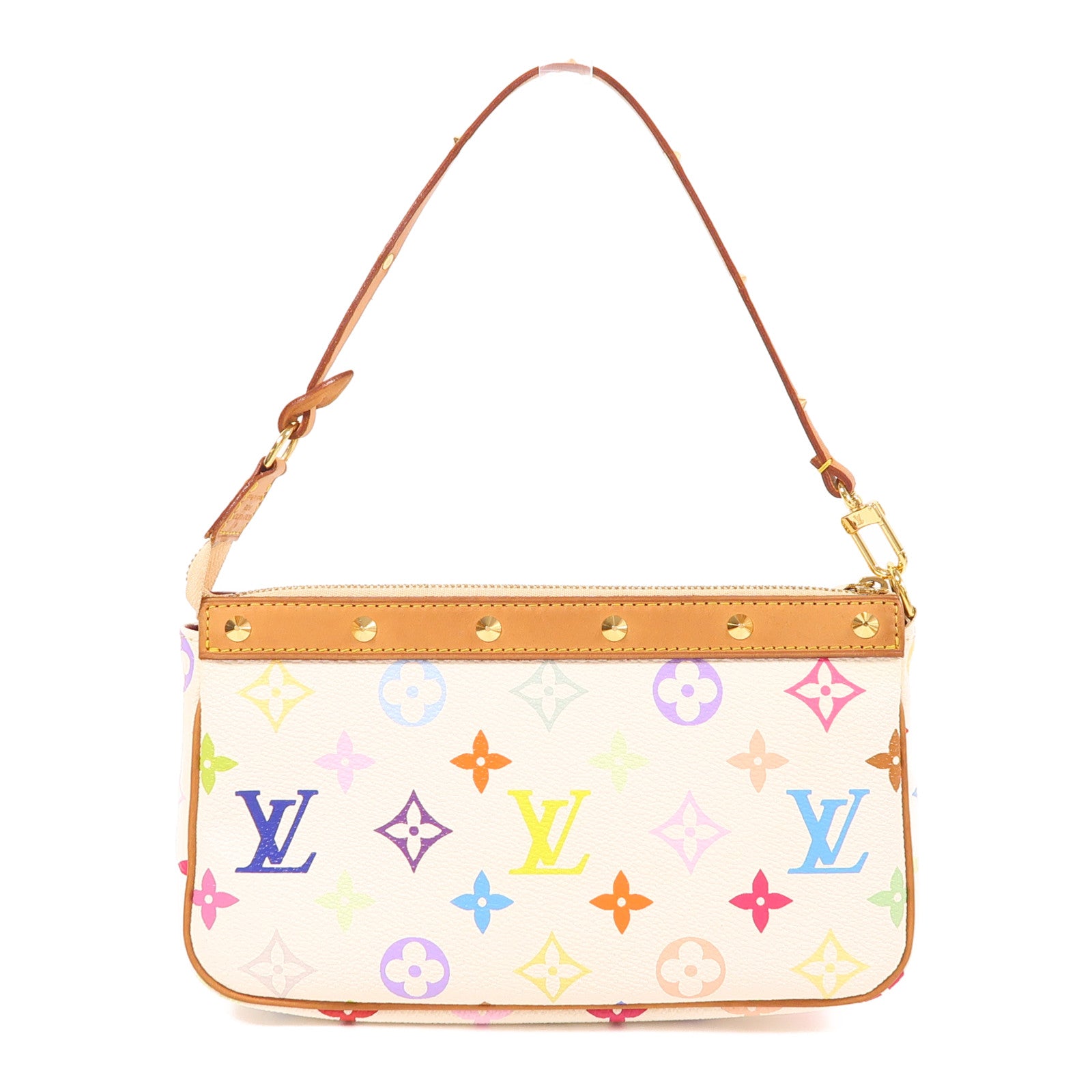LOUIS VUITTON Monogram Multicolore Pochette Accessoires金扣手挽肩背兩用袋