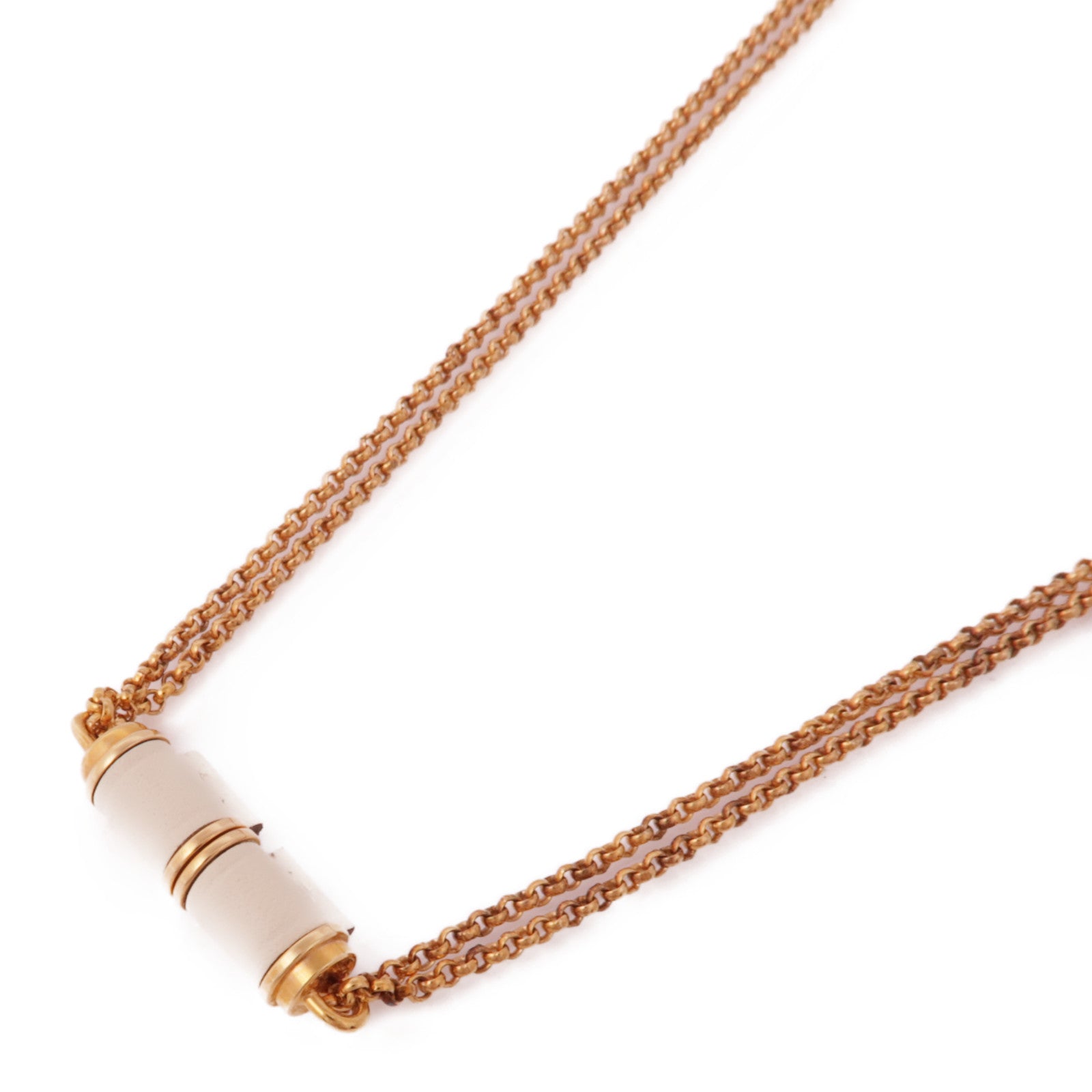 HERMES 金屬/Swift皮革Pendentif Charniere PM項鍊N