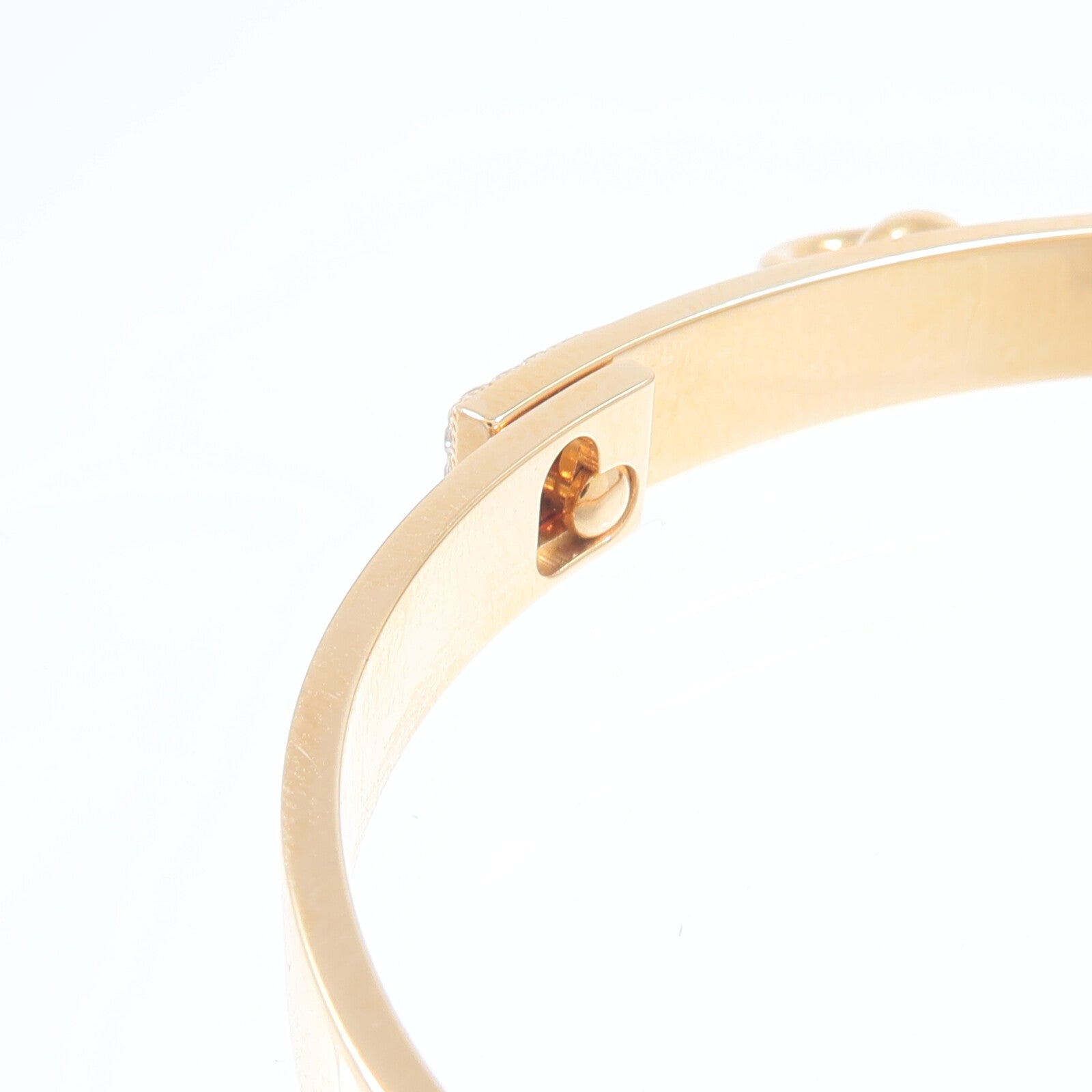 HERMES 18K玫瑰金Collier de Chien CDC Diamond Bracelet鑽石手鐲
