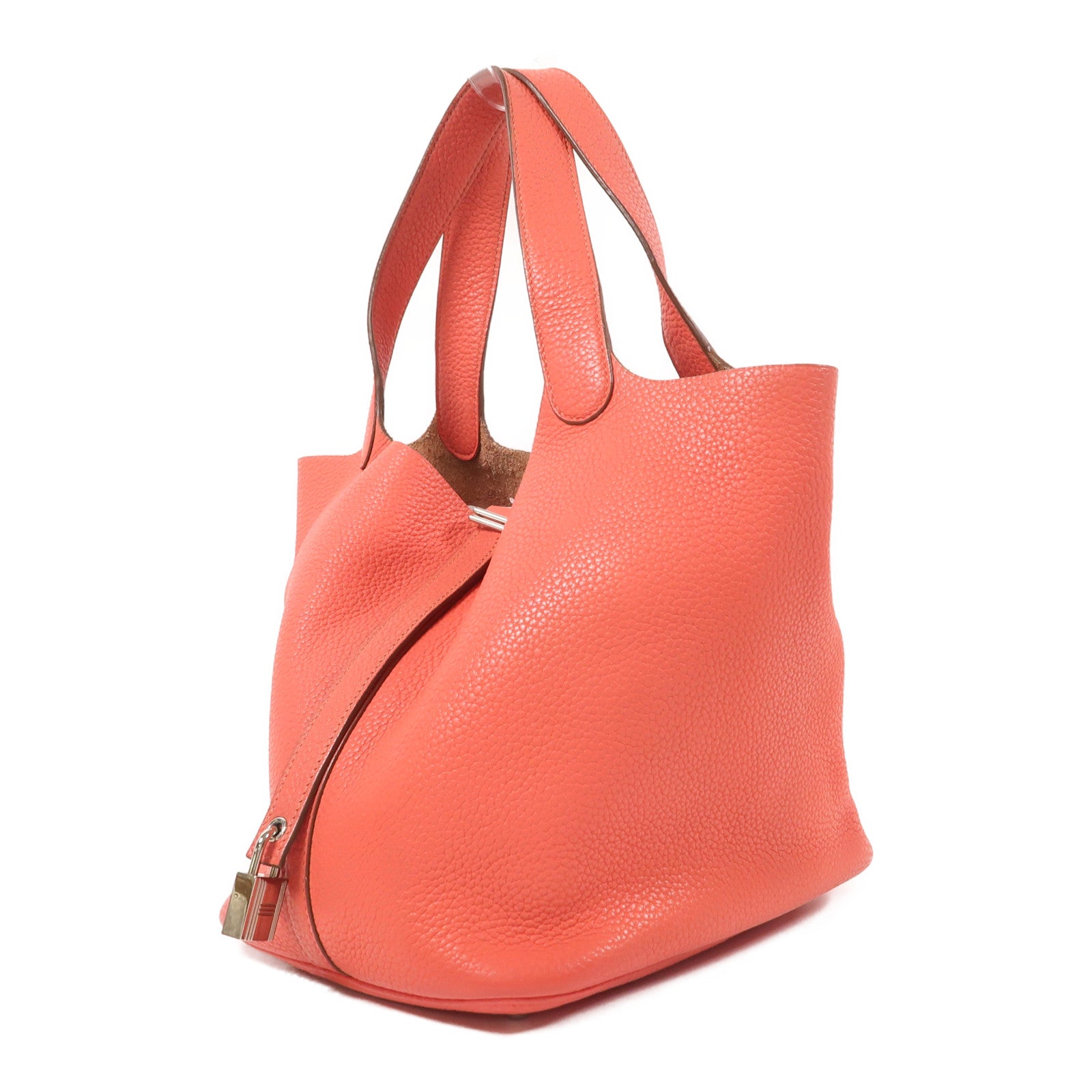 HERMES Clemence皮革Picotin MM銀扣手挽袋