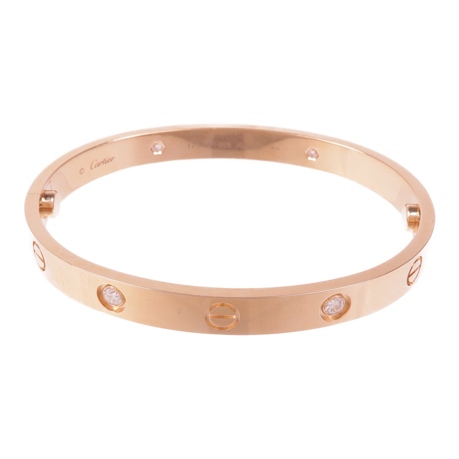 CARTIER 18K玫瑰金4 Diamond Love Bracelet手鐲