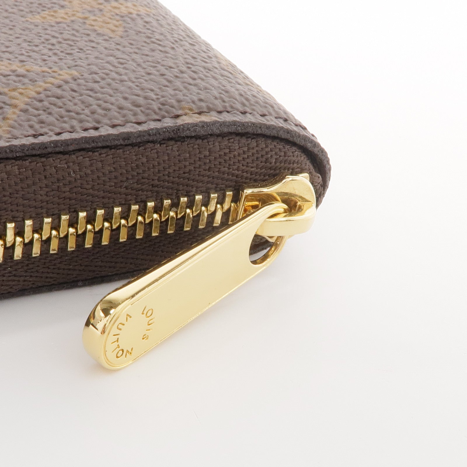 LOUIS VUITTON Monogram Zippy Coin Purse金扣零錢包棕色