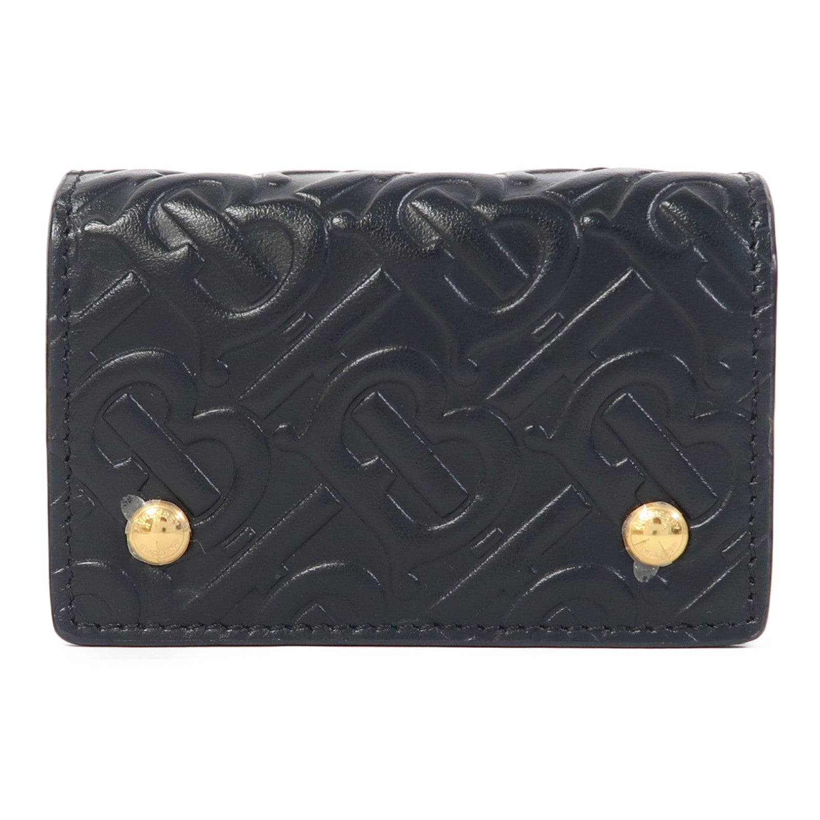 BURBERRY 牛皮皮革Card Case金扣卡片套黑色