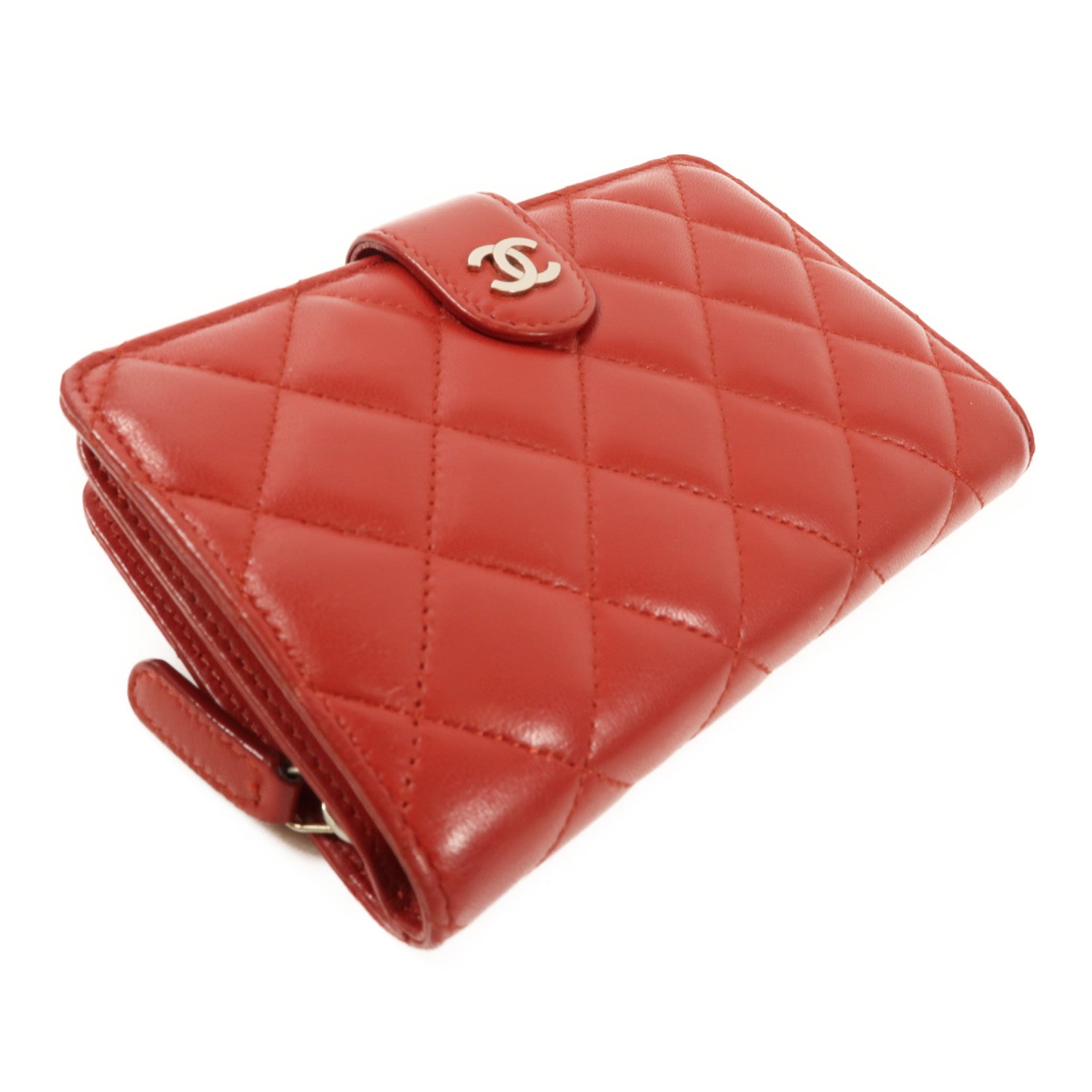 CHANEL 【激減優惠】羊皮皮革Wallet銀扣錢包