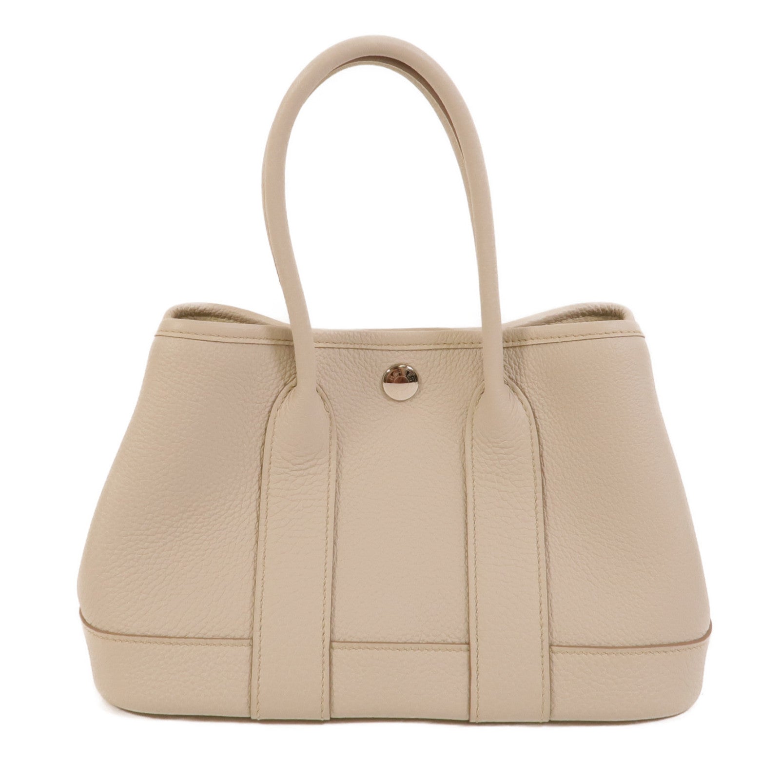 HERMES Clemence皮革Garden Party TPM手挽袋Craie