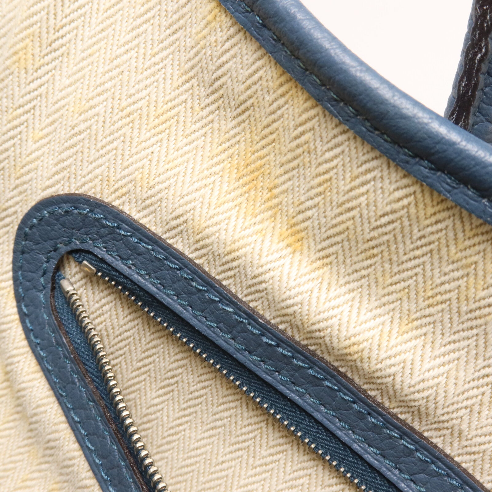 HERMES Negonda皮革Garden Party PM手挽袋Bleu Tempete