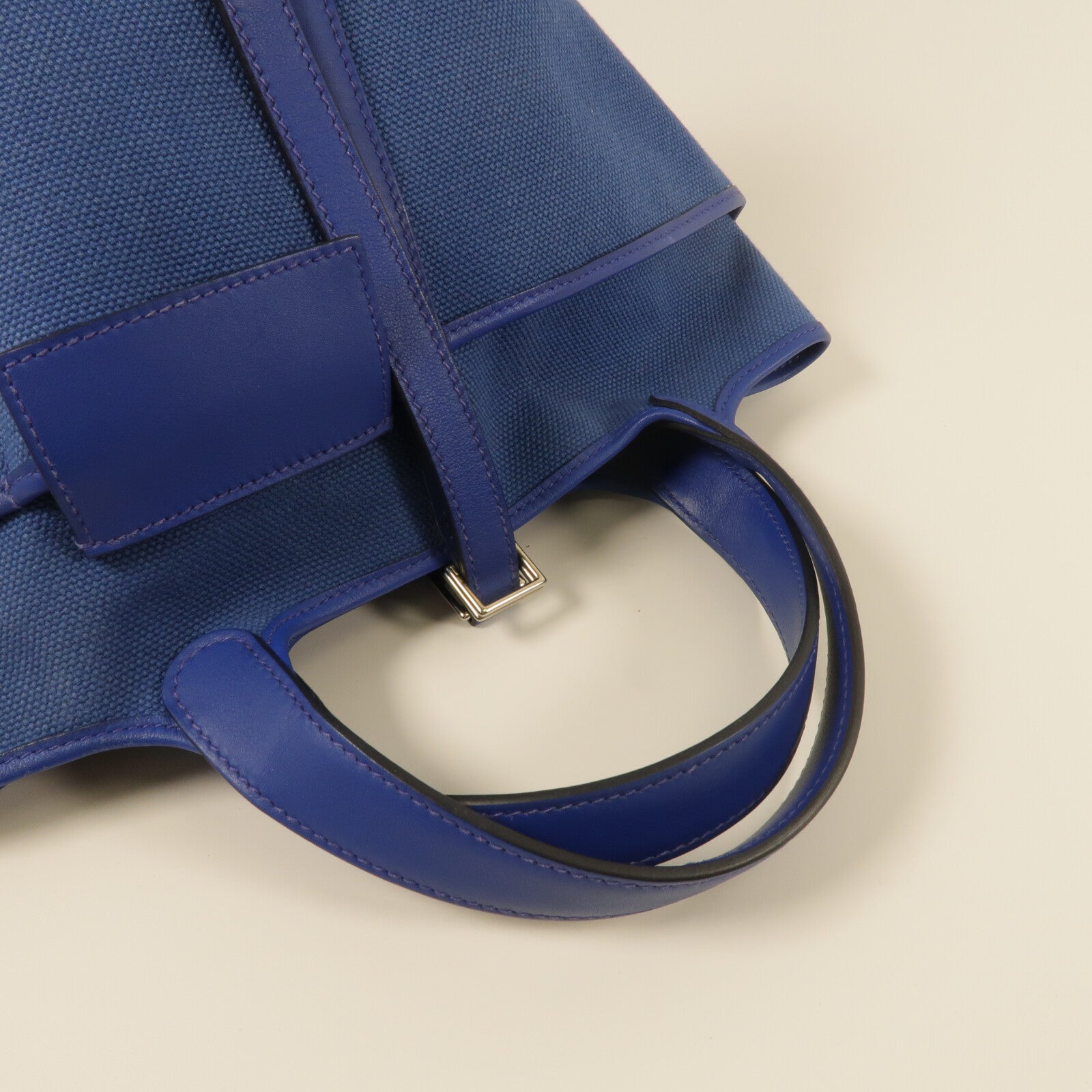 HERMES 帆布/Swift皮革Picotin PM手挽袋Blue Royal/Egee