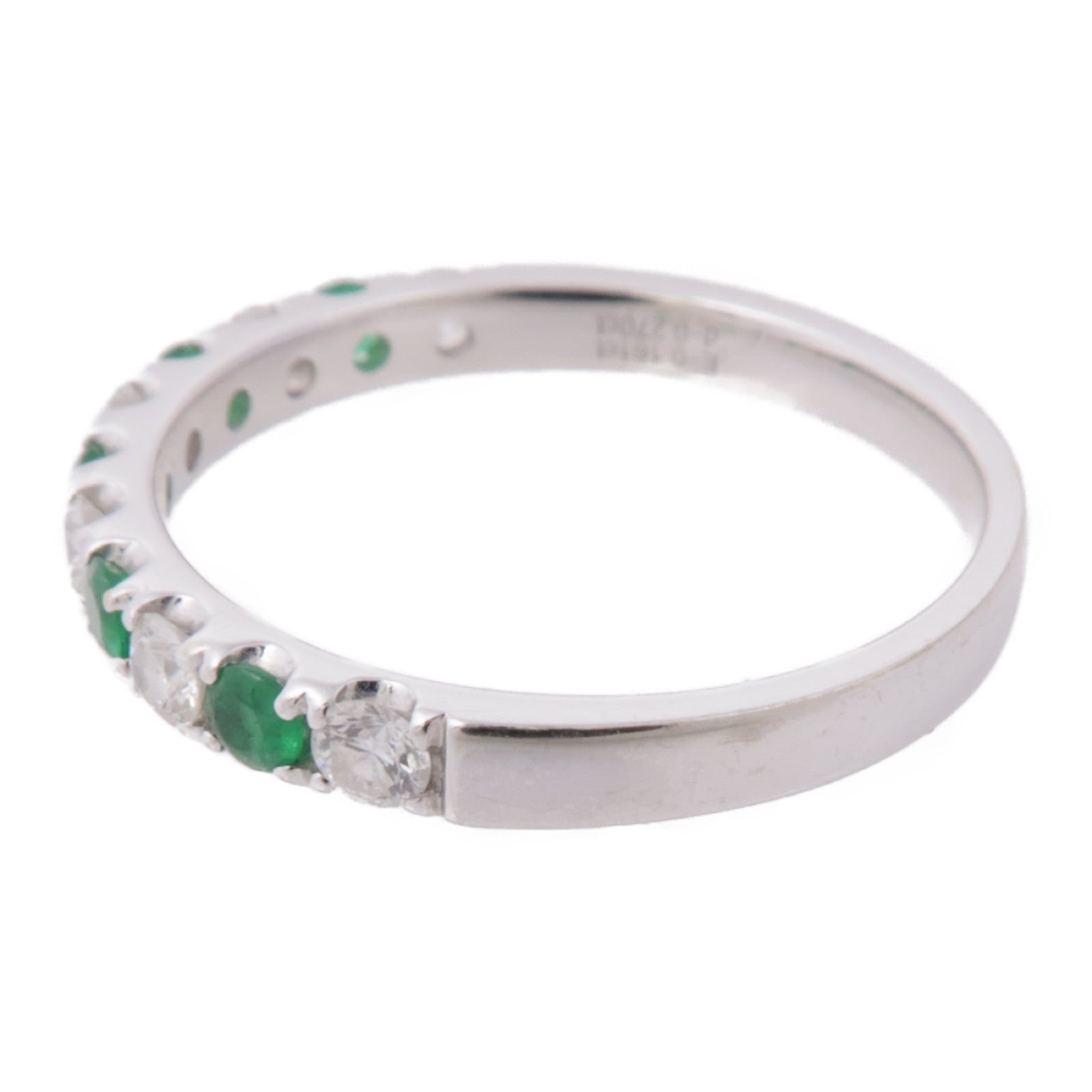 JEWELRY 18K白金Emerald Diamond Ring綠寶石/鑽石戒指US#6