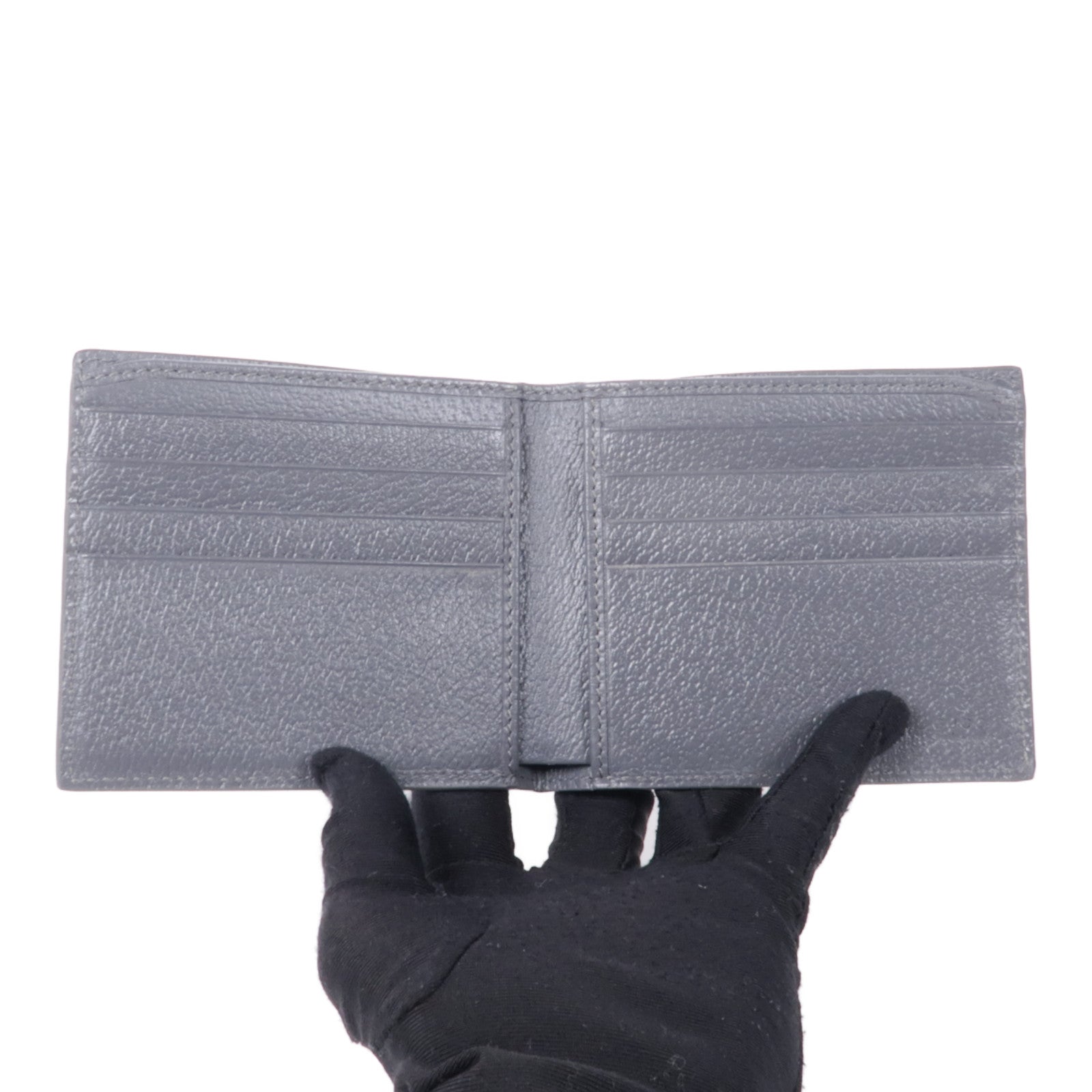 GUCCI 塗層帆布/皮革Grey Interior Bi-fold Wallet錢包