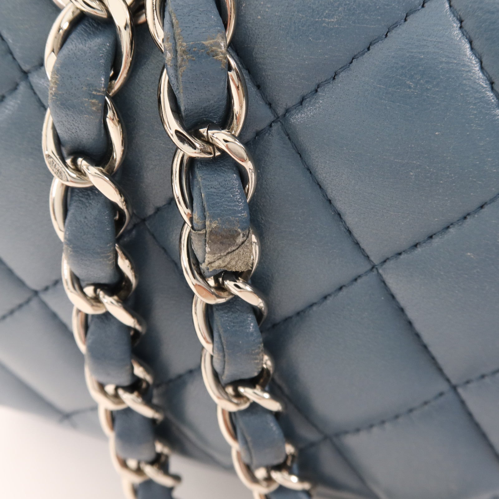 CHANEL 羊皮皮革Classic 25銀扣鏈帶肩背袋