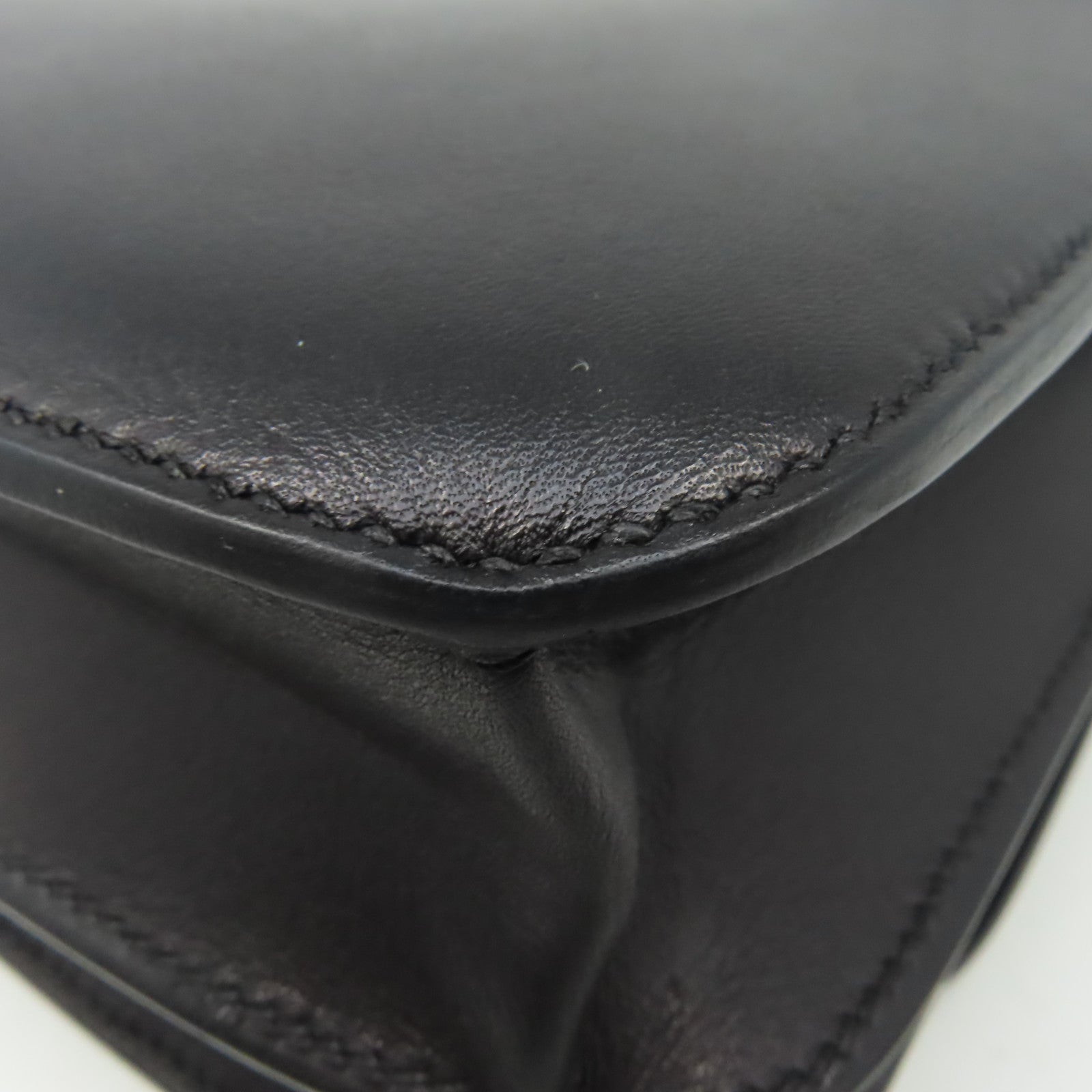 HERMES 【激減優惠】Evercolor皮革2002-20 Shoulder Bag銀扣肩背袋黑色