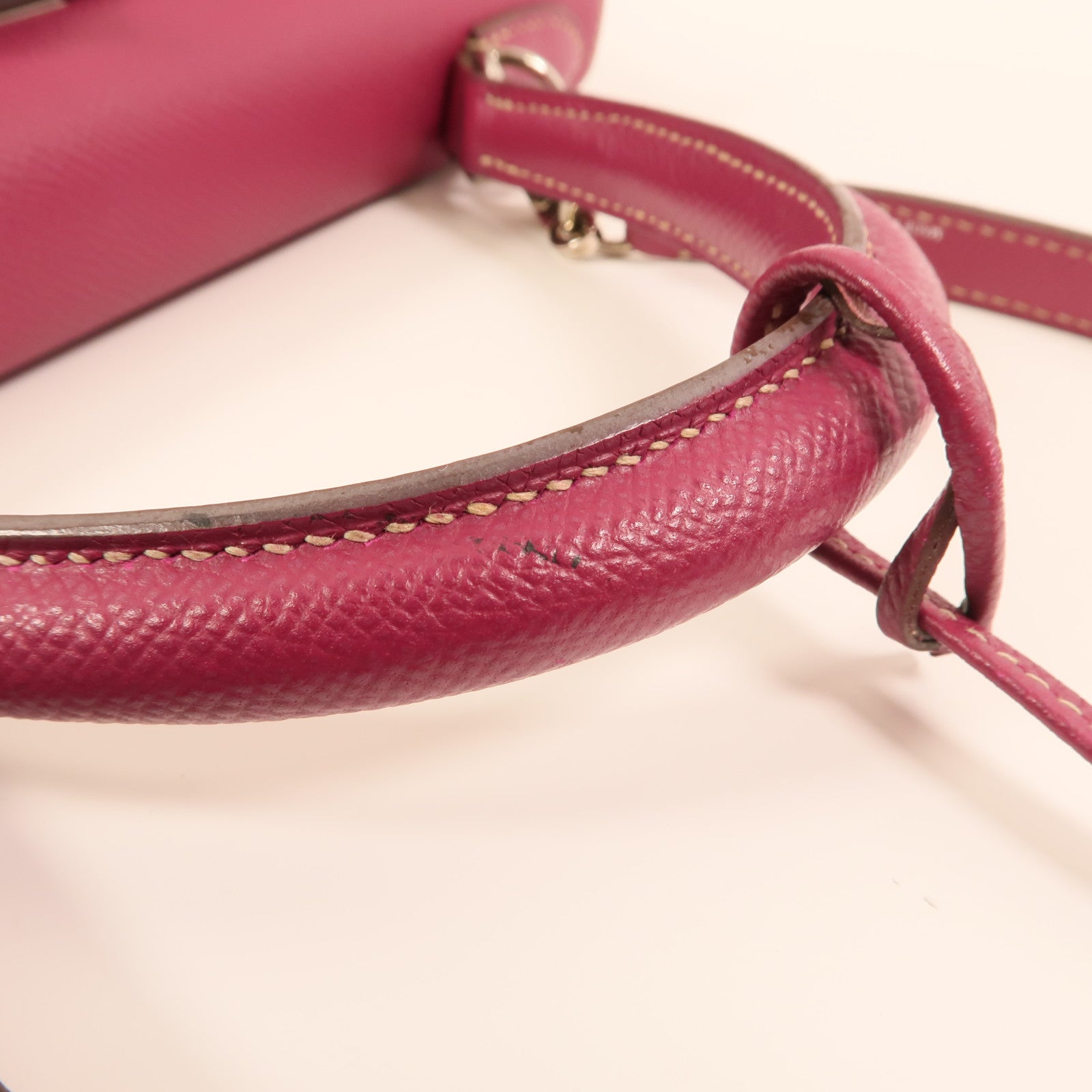 HERMES Epsom皮革Kelly 28銀扣手挽肩背兩用袋 Rose Tyrien/Rose Pourpre