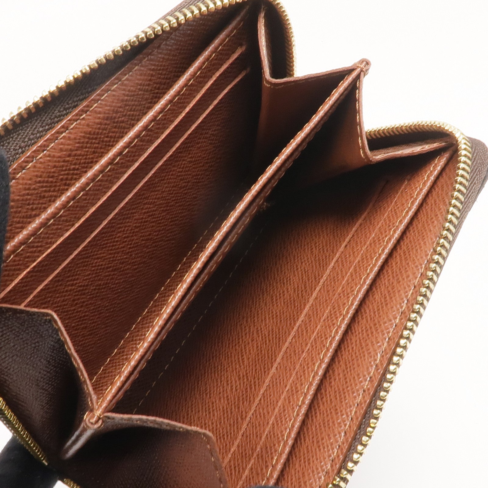 LOUIS VUITTON Monogram Zippy Coin Purse金扣零錢包棕色