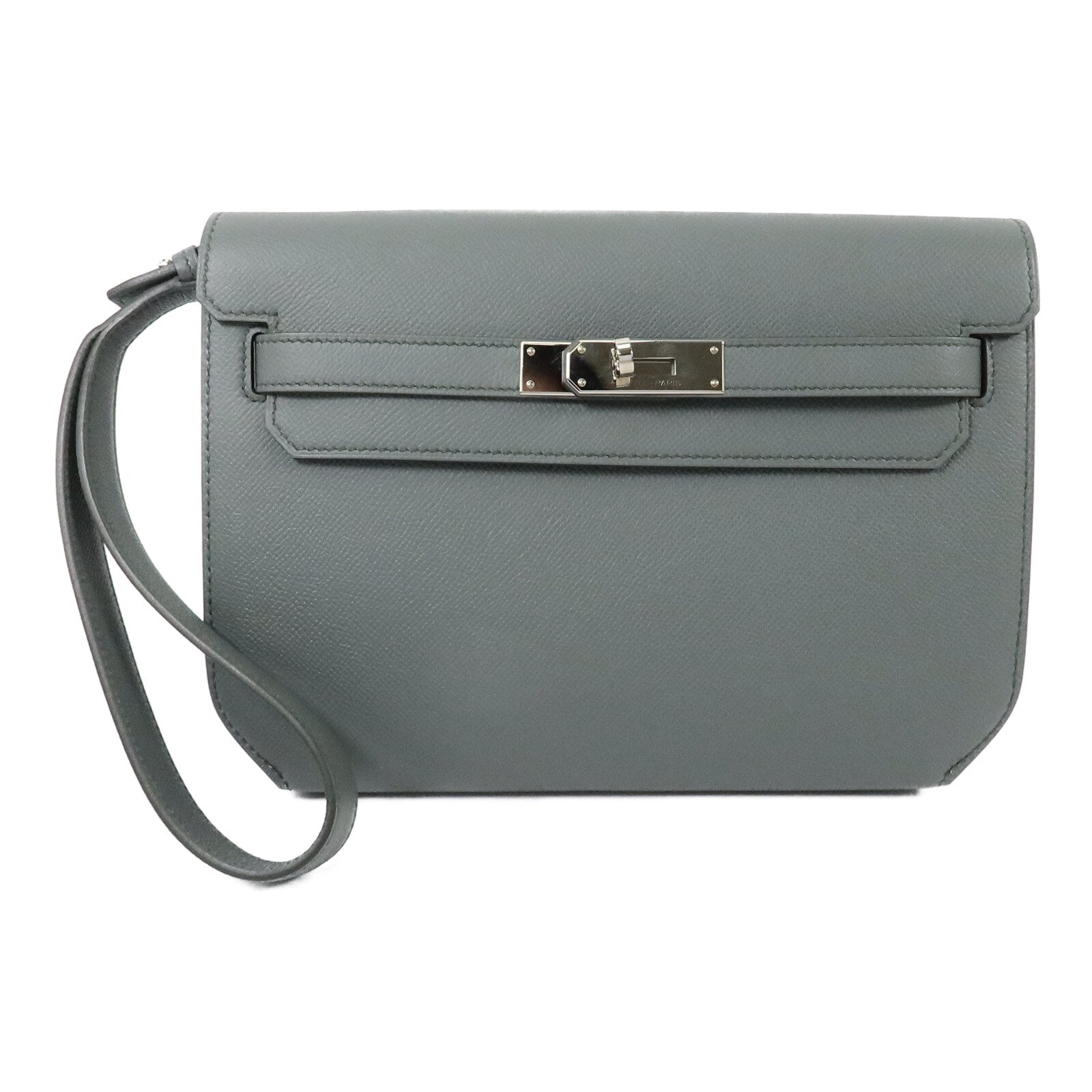 HERMES Epsom皮革Kelly Depeches 25手拿包Vert Amande