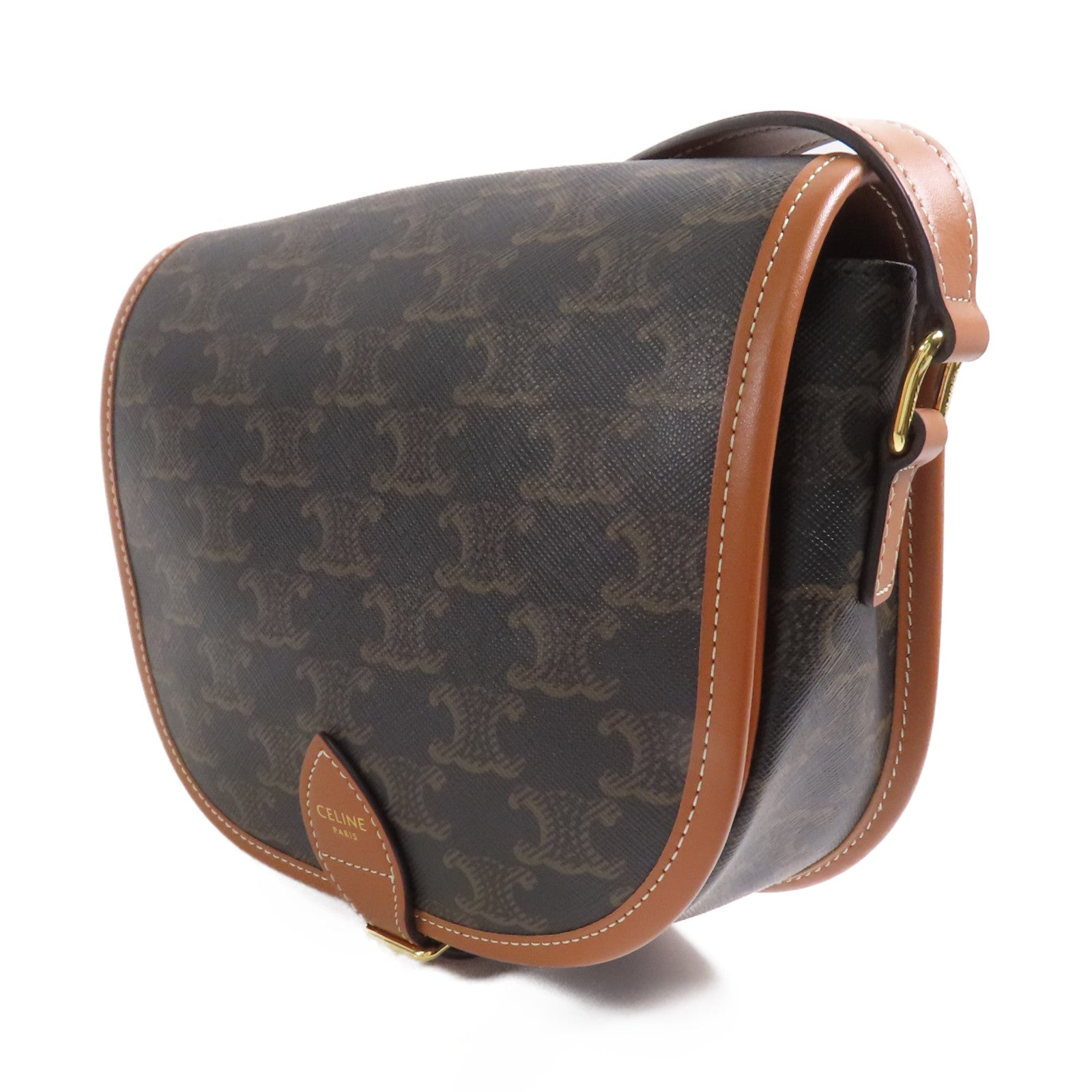 CELINE 塗層帆布Shoulder Bag金扣肩背袋