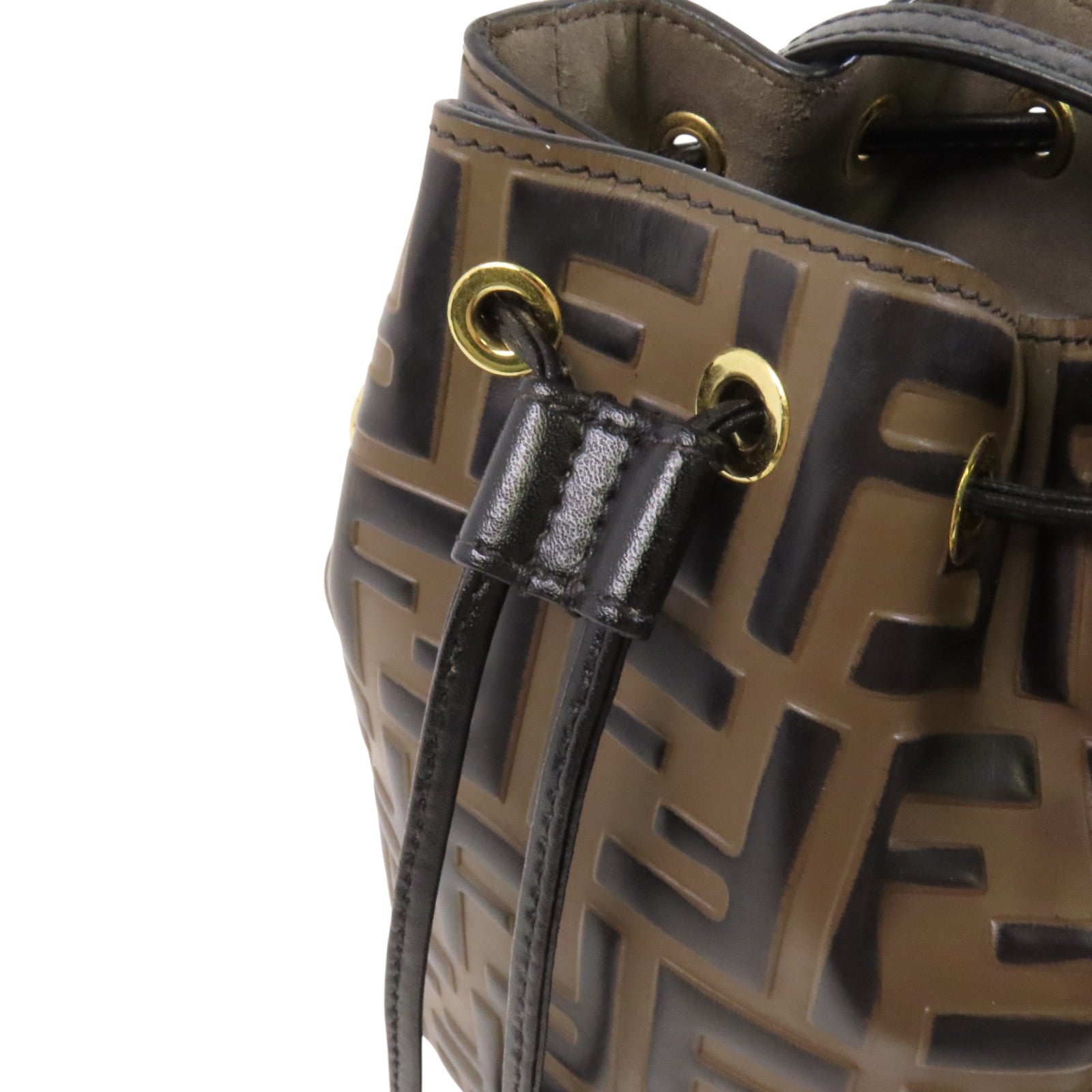 FENDI 牛皮皮革Mon Tresor Mini金扣手挽肩背兩用袋