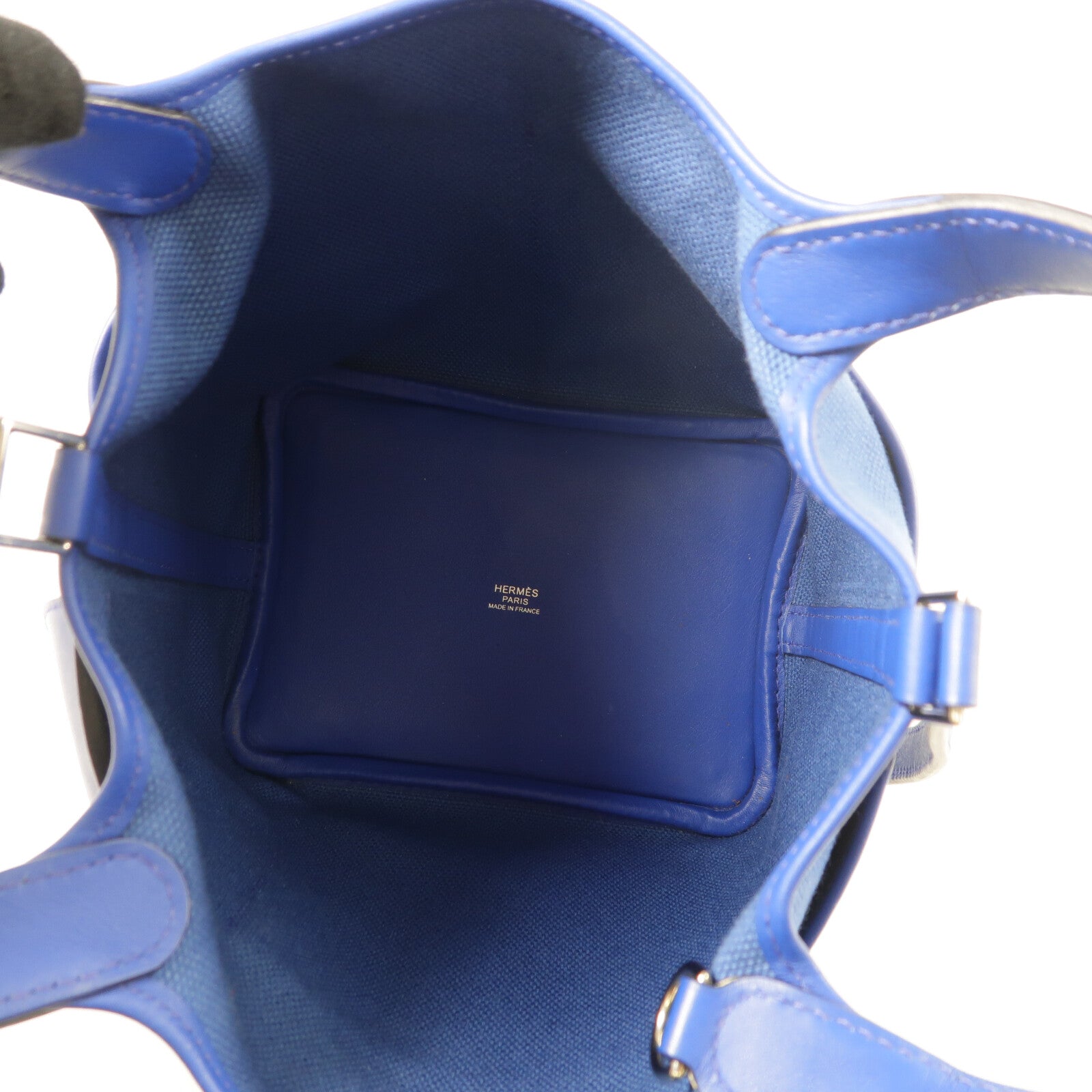 HERMES 帆布/Swift皮革Picotin PM手挽袋Blue Royal/Egee