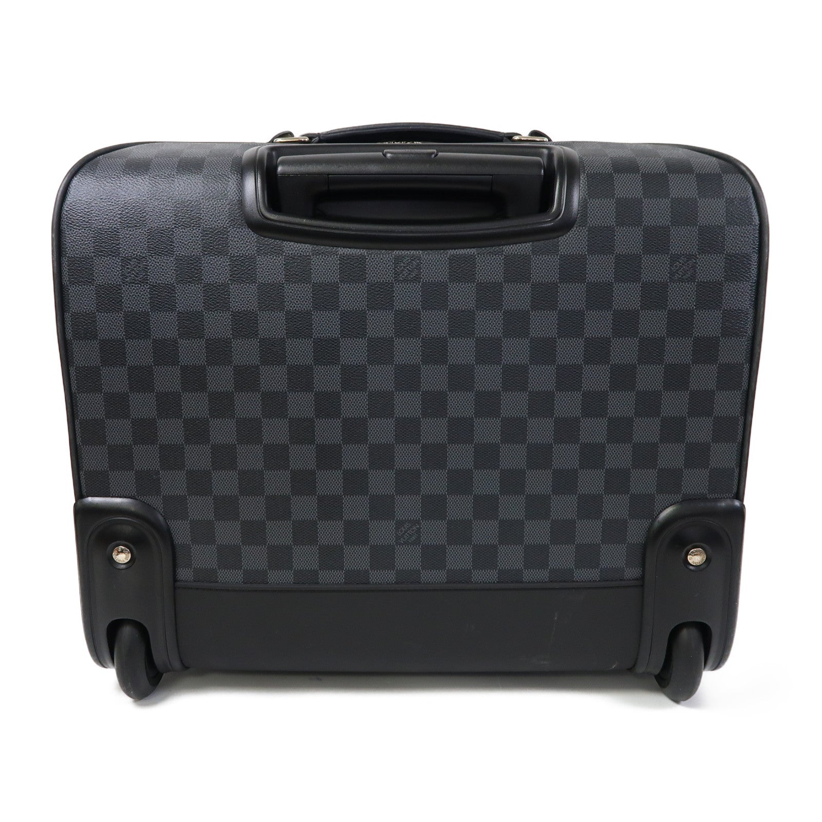 LOUIS VUITTON Damier Graphite Pilot Case銀扣行李箱黑色