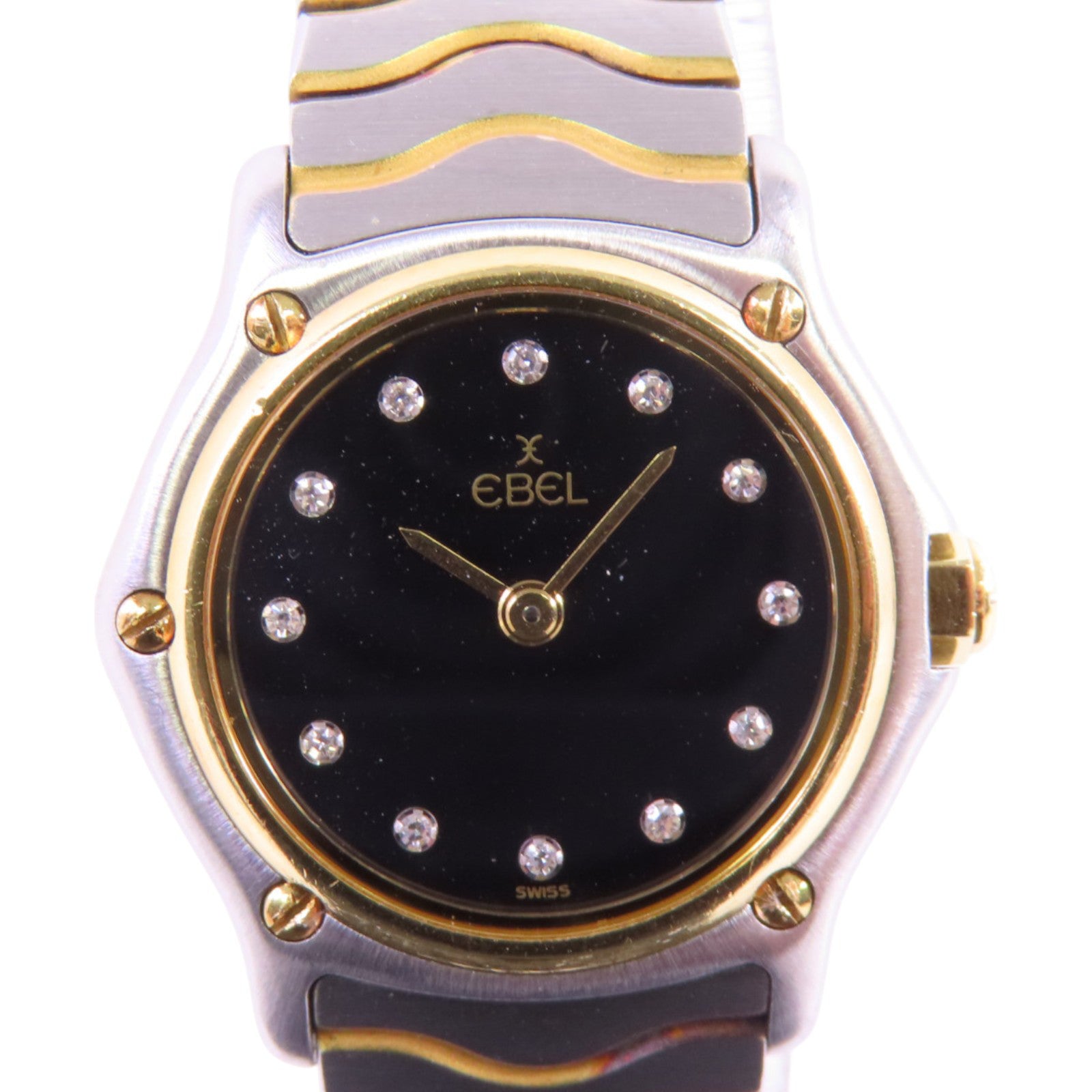 EBEL Ebel Sport Classic 1057901 Quartz Watch 18K Yellow Gold SS Diamond