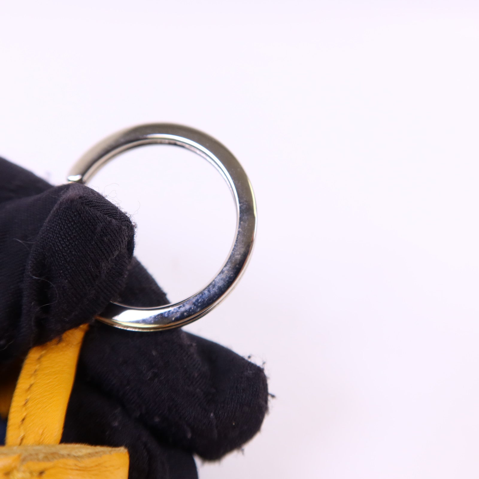 HERMES Milo皮革Carmen Duo Key Ring銀扣鎖匙扣