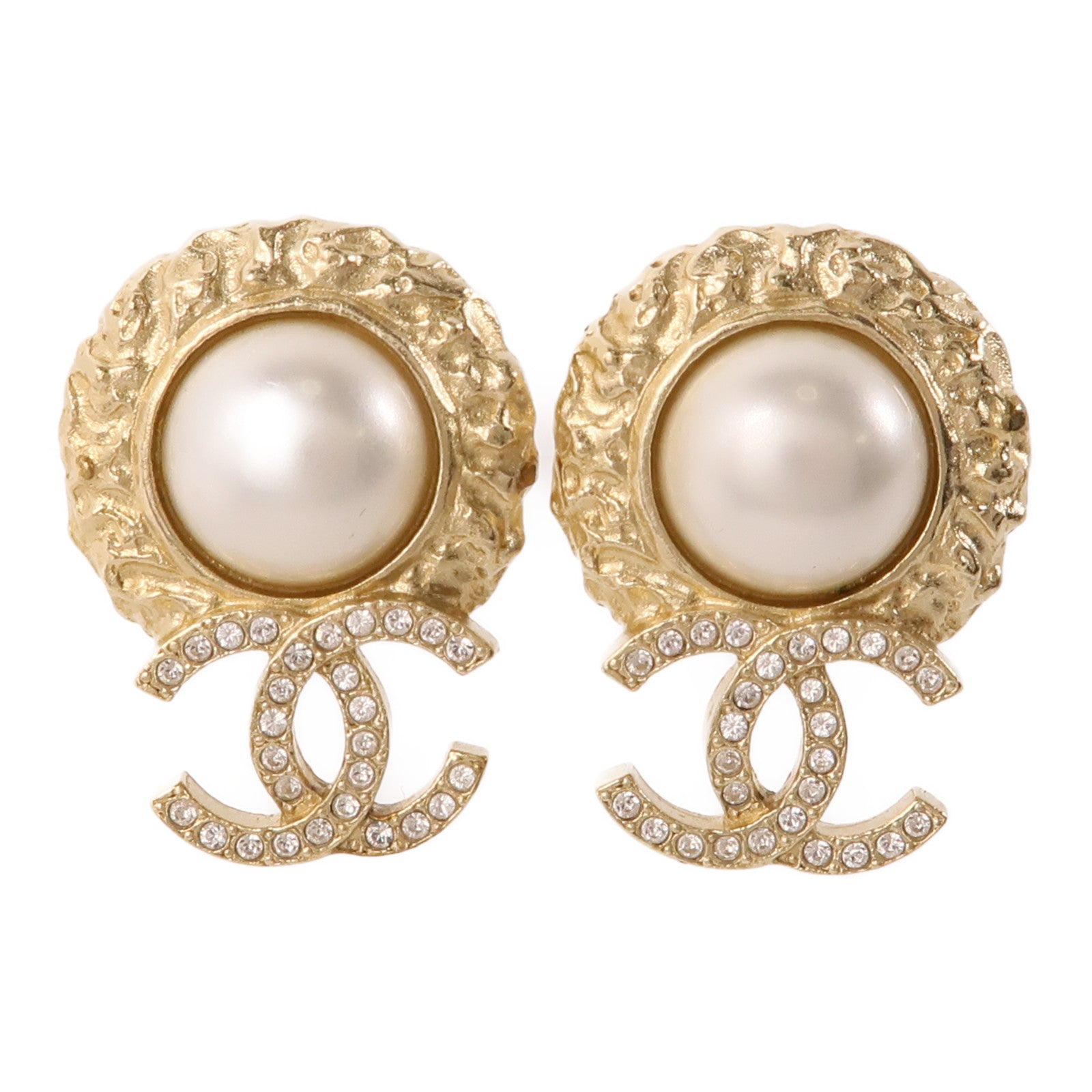 CHANEL PVC/金屬Earrings耳環白色/金色