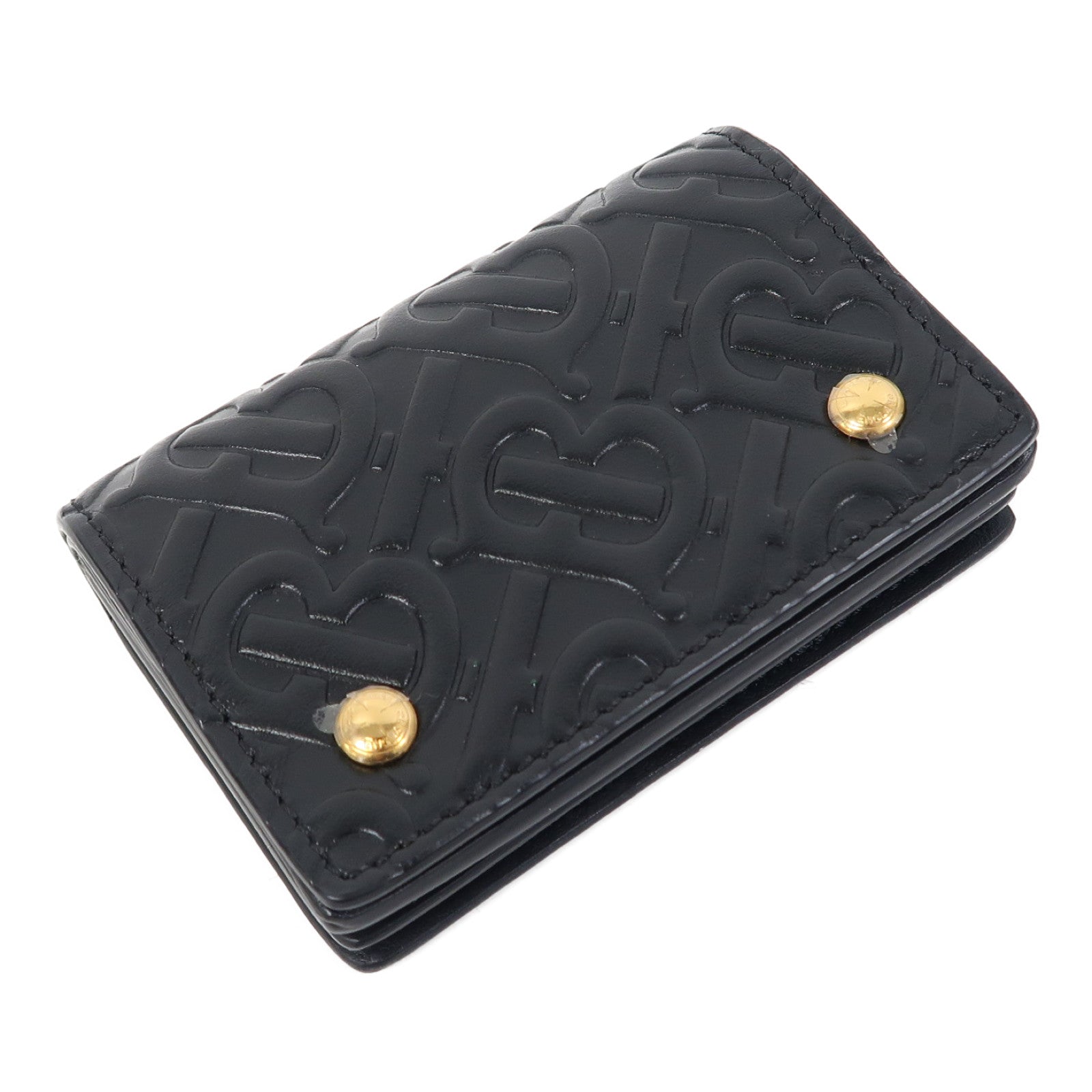 BURBERRY 牛皮皮革Card Case金扣卡片套黑色