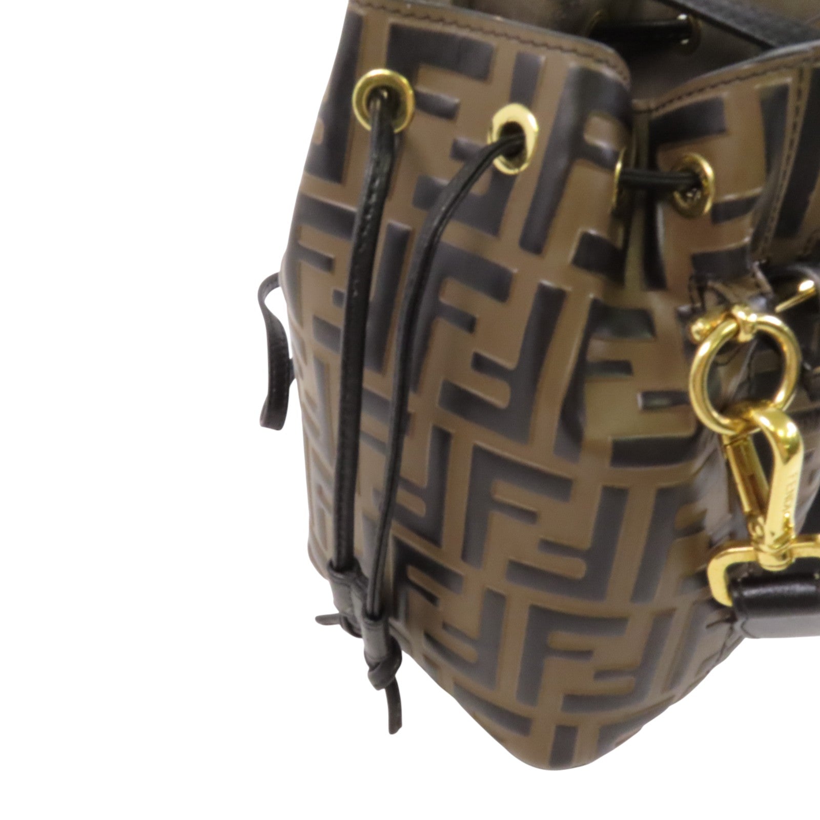 FENDI 牛皮皮革Mon Tresor Mini金扣手挽肩背兩用袋