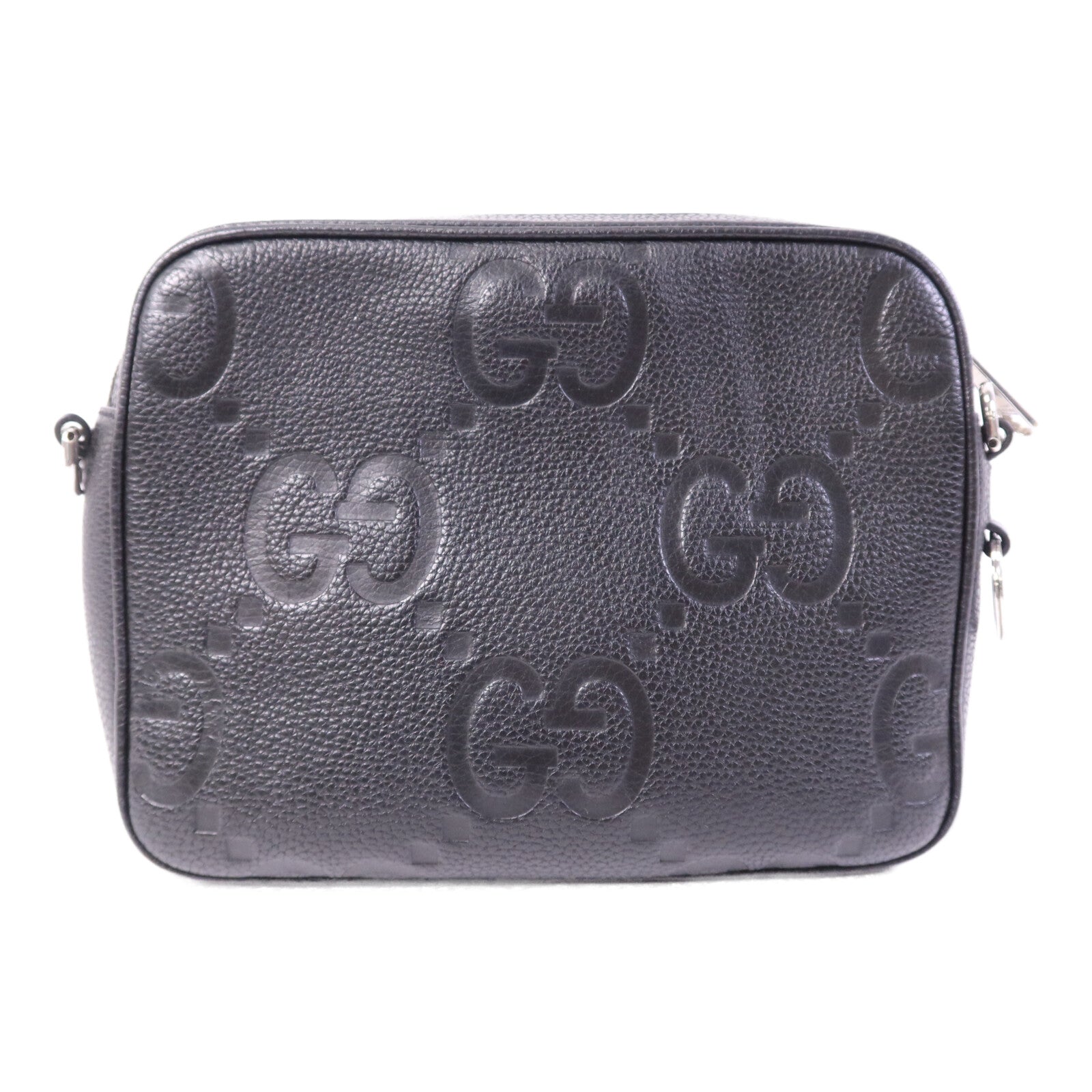 GUCCI 牛皮皮革GG Jumbo Small銀扣肩背袋