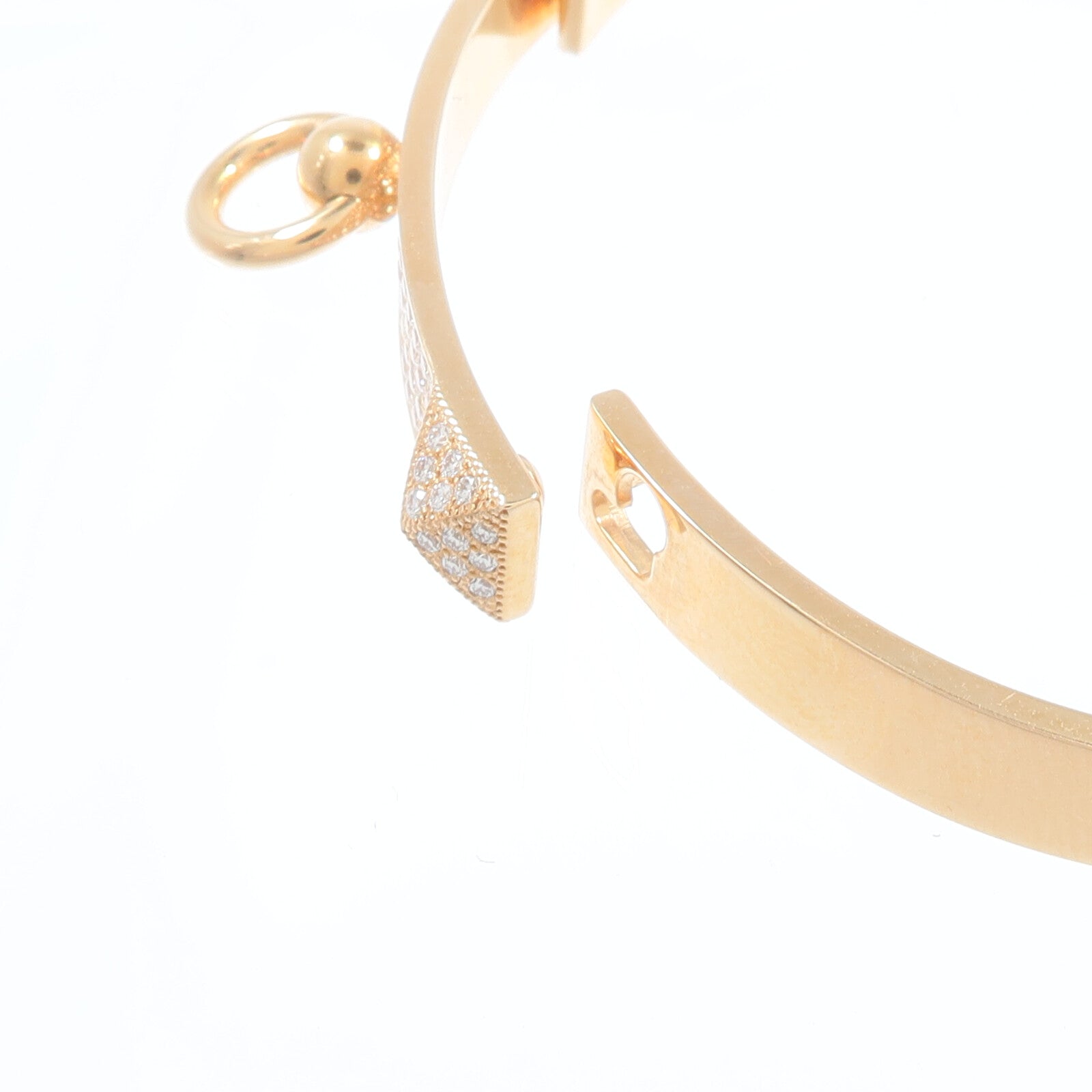 HERMES 18K玫瑰金Collier de Chien CDC Diamond Bracelet鑽石手鐲