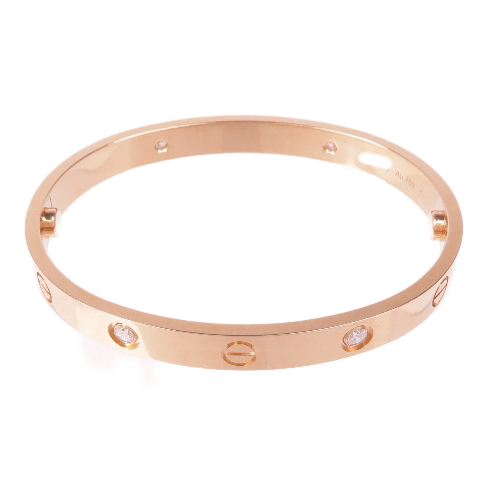 CARTIER 18K玫瑰金4 Diamond Love Bracelet手鐲