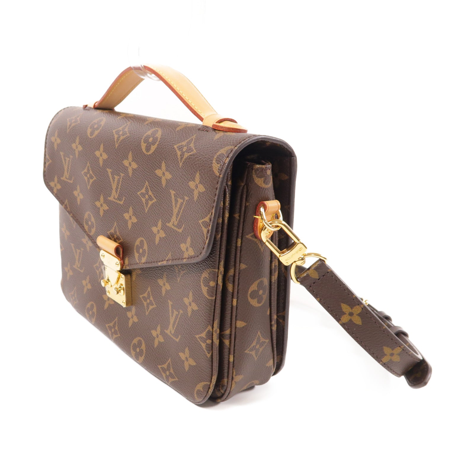 LOUIS VUITTON Monogram Pochette Metis MM金扣手挽肩背兩用袋棕色